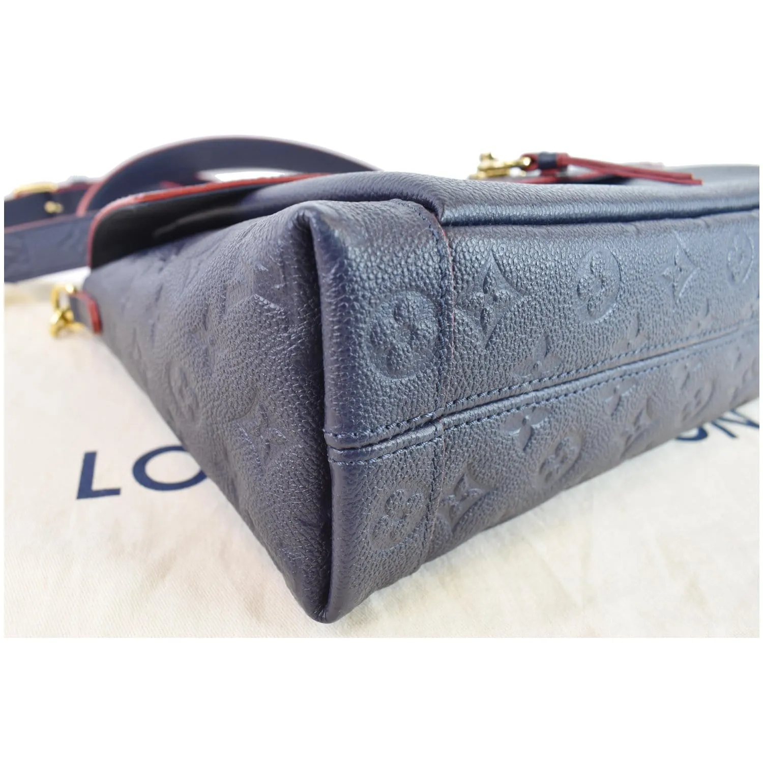 LOUIS VUITTON Blanche MM Empreinte Leather Shoulder Bag Marine