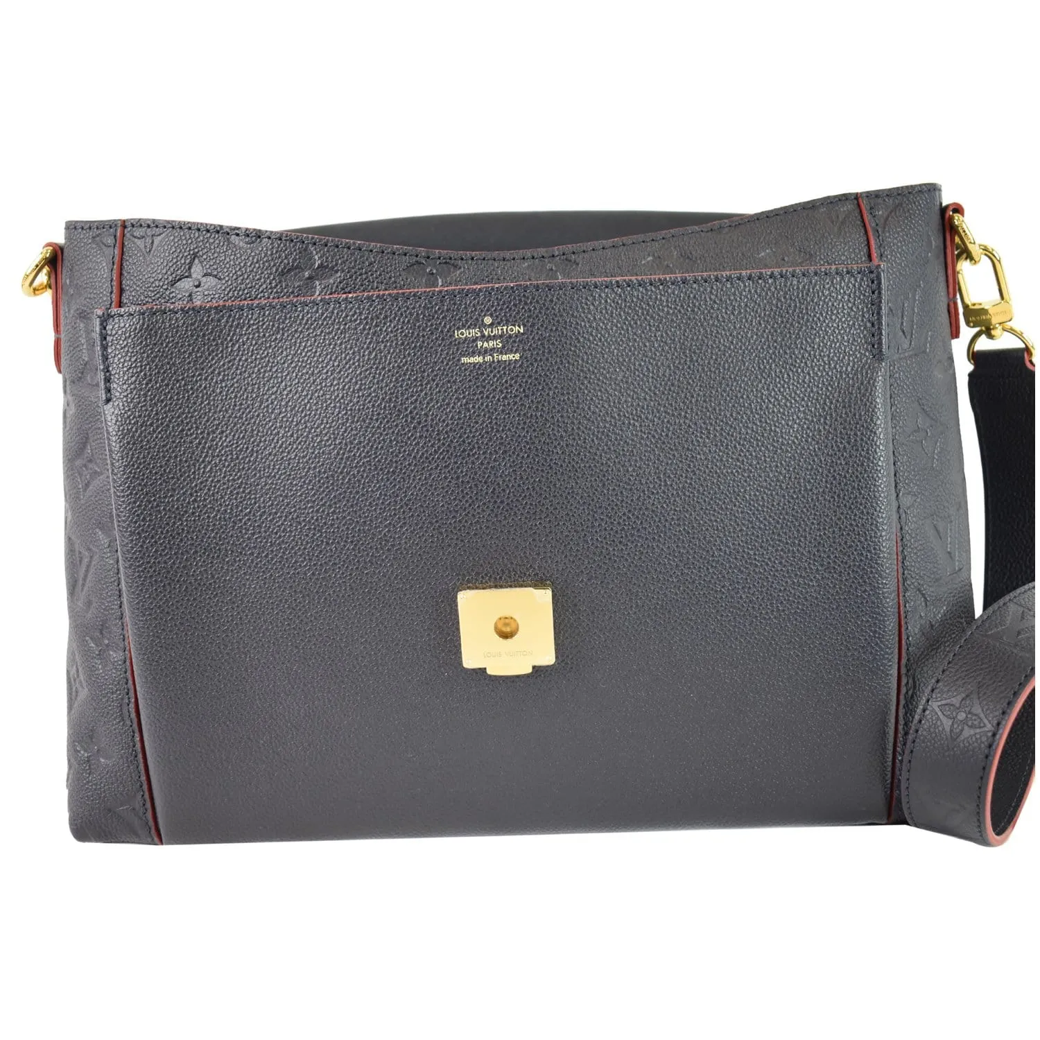 LOUIS VUITTON Blanche MM Empreinte Leather Shoulder Bag Marine