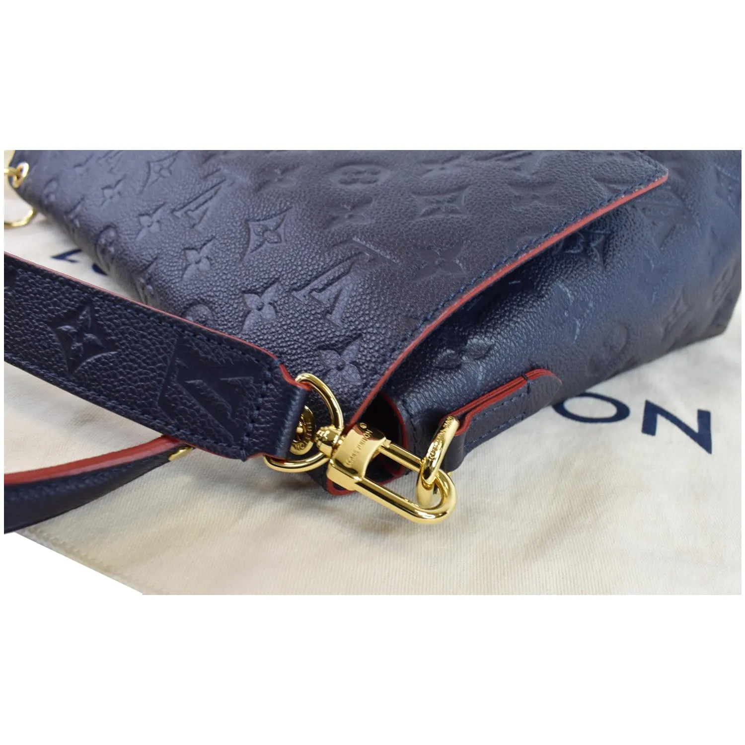 LOUIS VUITTON Blanche MM Empreinte Leather Shoulder Bag Marine