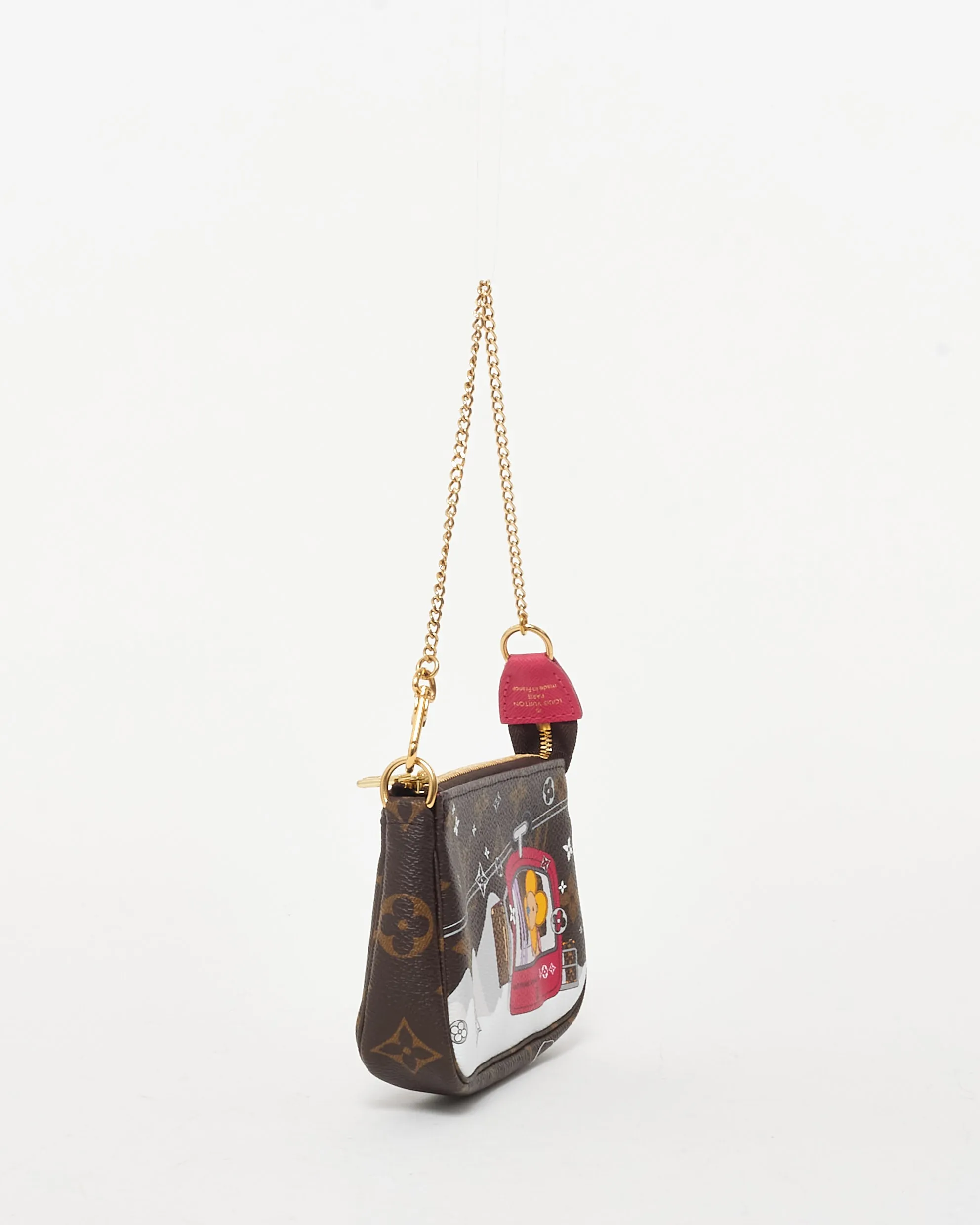 Louis Vuitton Brown Monogram Coated Canvas Christmas Animation Courchevel Mini Pochette Accessoires Bag