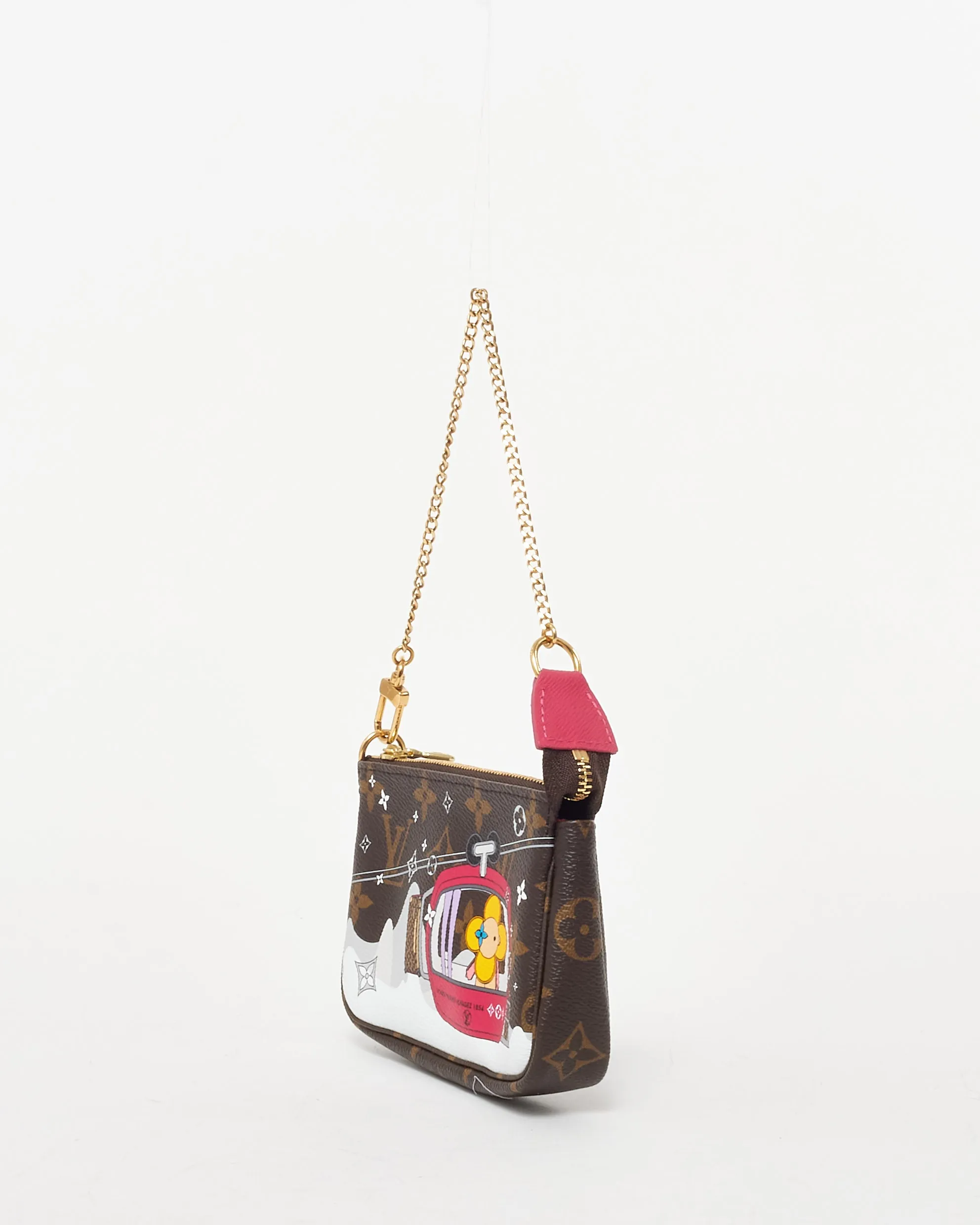 Louis Vuitton Brown Monogram Coated Canvas Christmas Animation Courchevel Mini Pochette Accessoires Bag