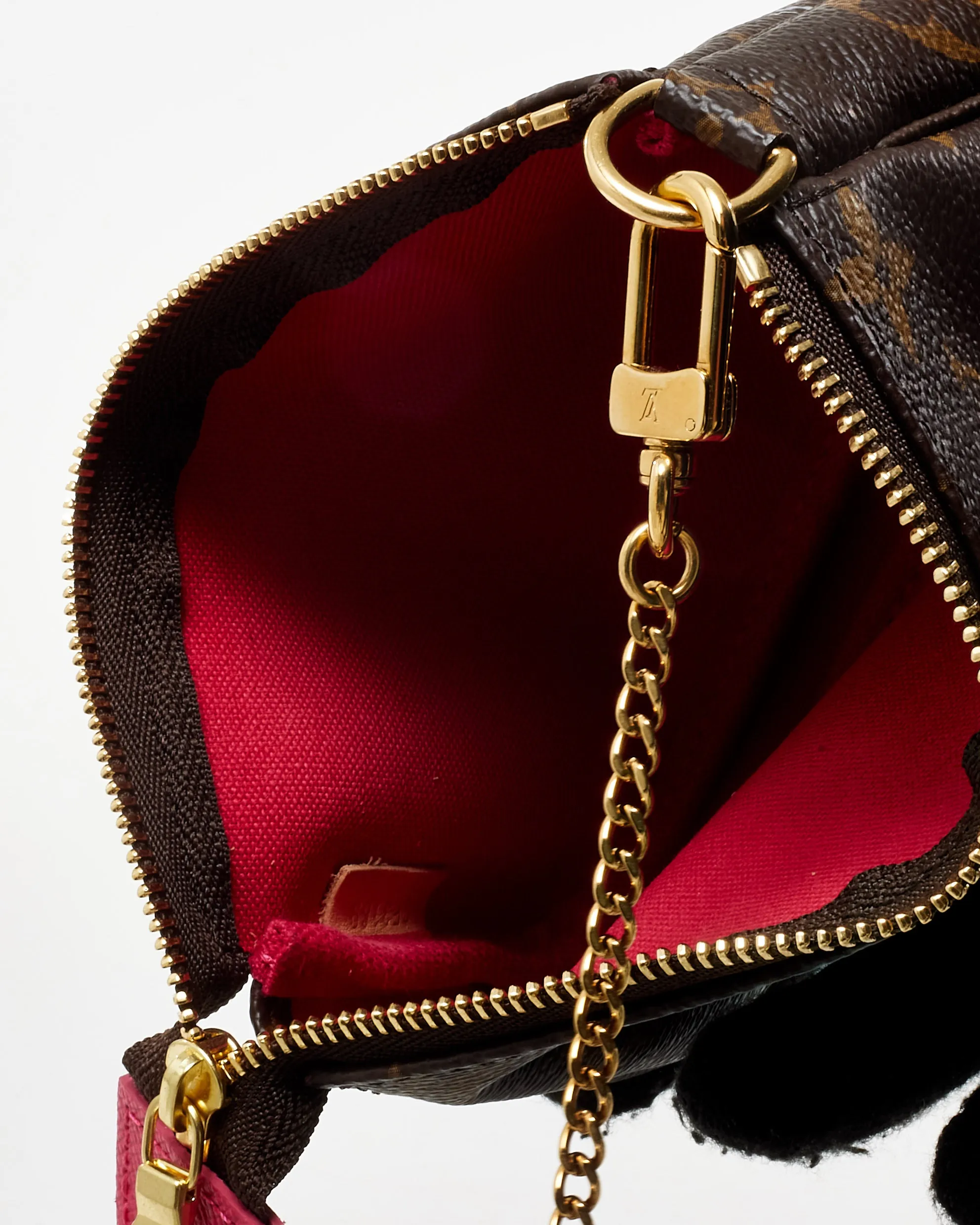 Louis Vuitton Brown Monogram Coated Canvas Christmas Animation Courchevel Mini Pochette Accessoires Bag