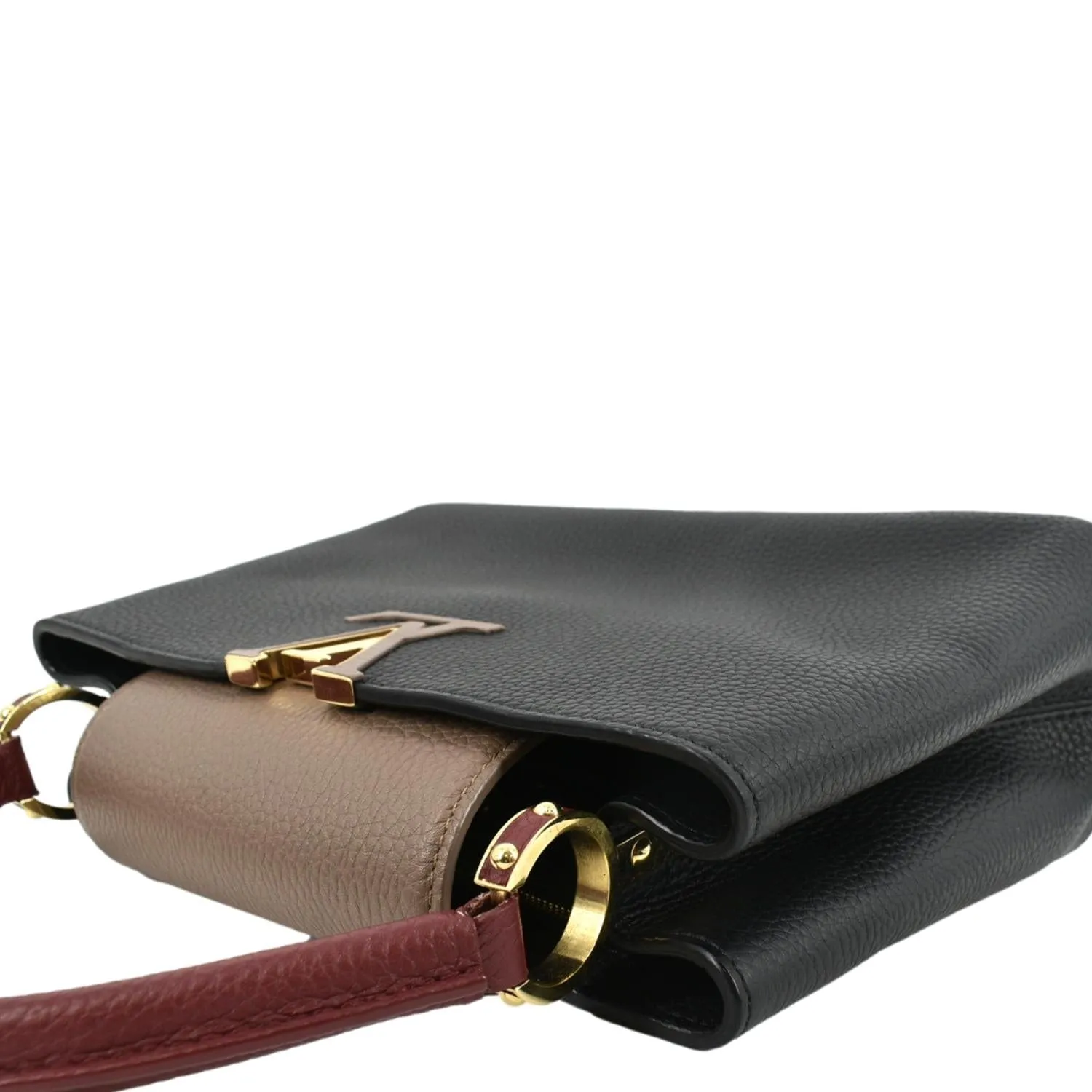 LOUIS VUITTON Capucines Taurillon Leather Satchel Bag Black