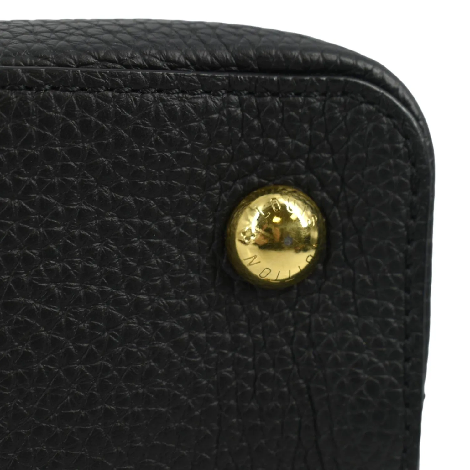 LOUIS VUITTON Capucines Taurillon Leather Satchel Bag Black