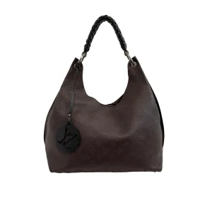 Louis Vuitton - Carmel Hobo Mahina Leather Brown Monogram Shoulder Bag w/ Charm
