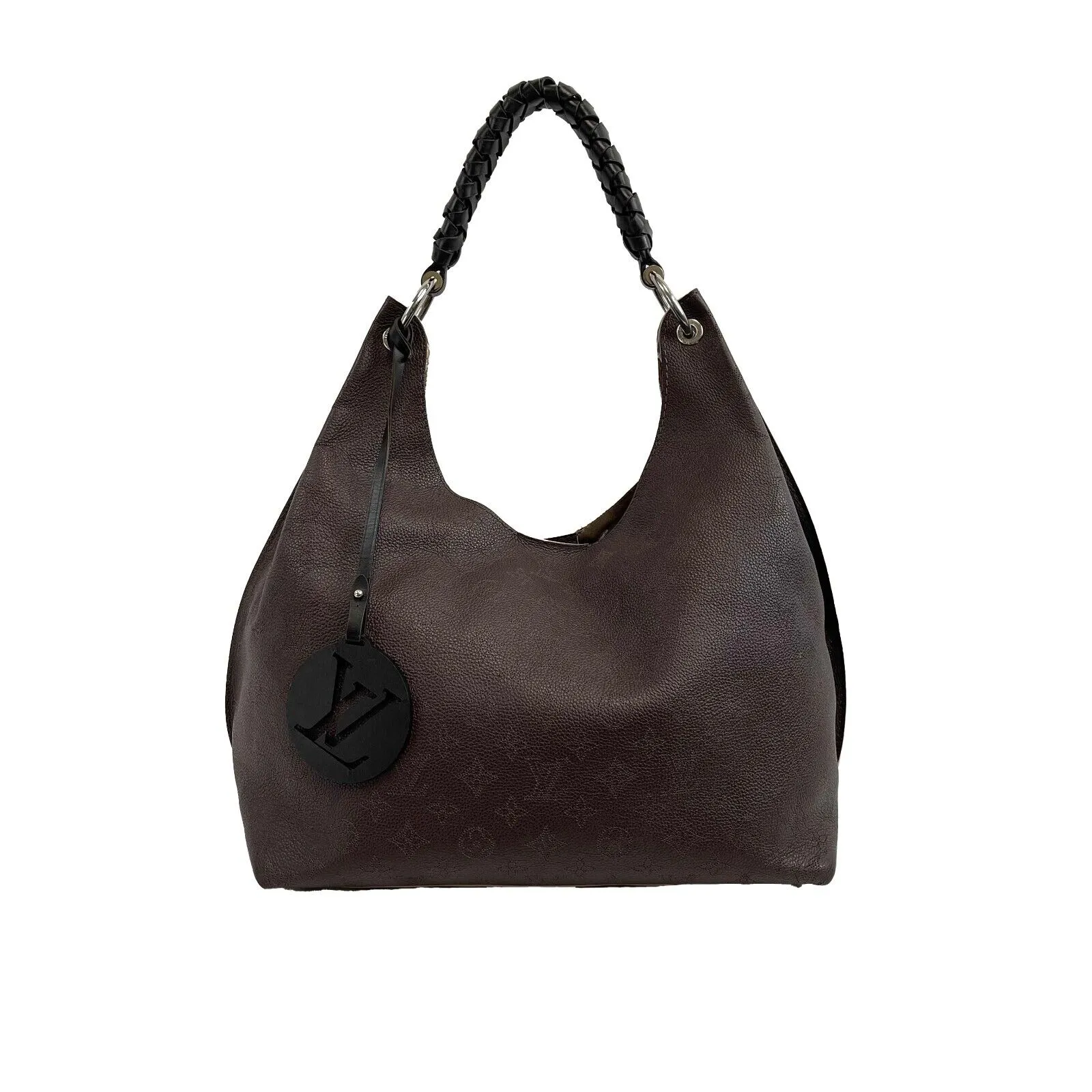 Louis Vuitton - Carmel Hobo Mahina Leather Brown Monogram Shoulder Bag w/ Charm