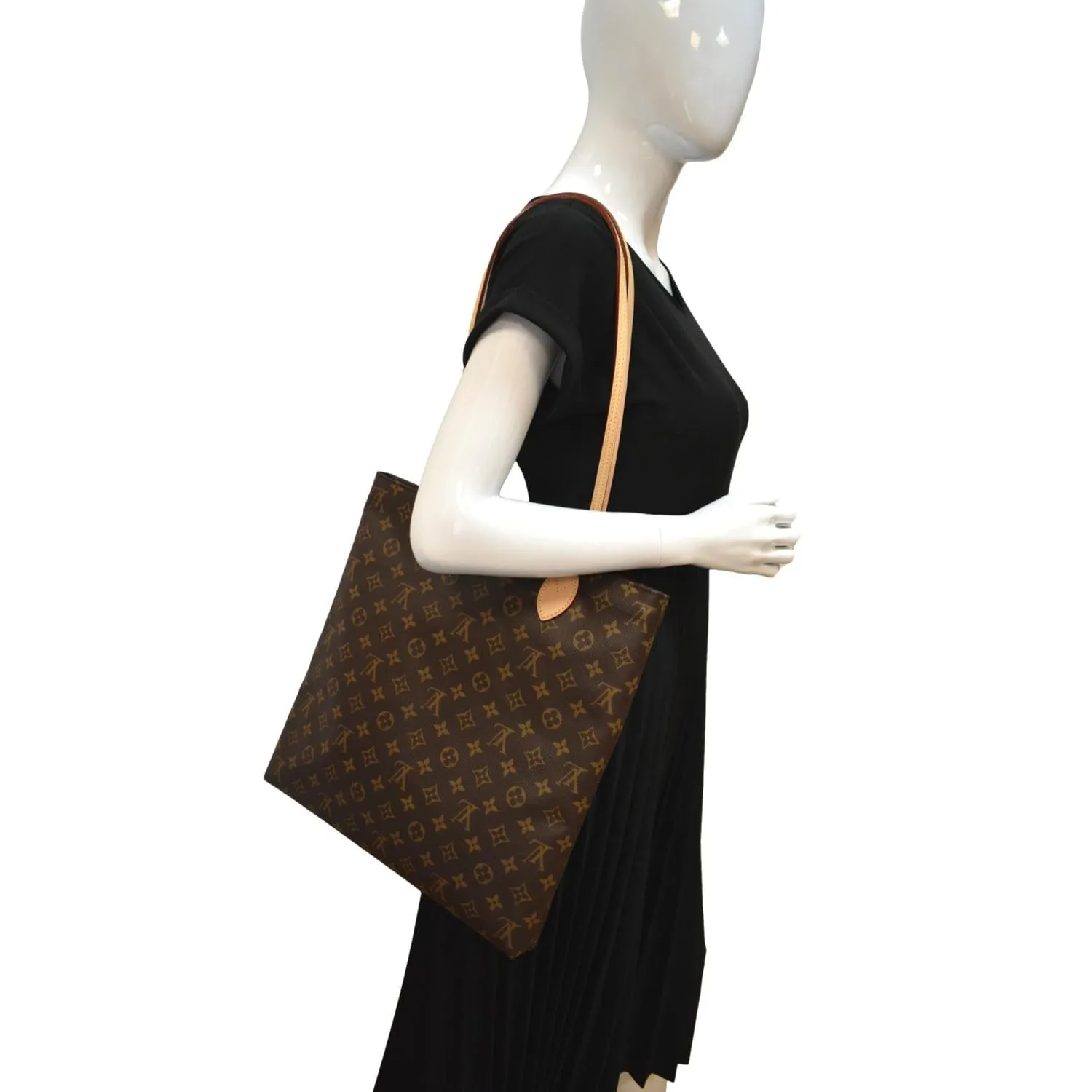 LOUIS VUITTON Carry it Monogram Canvas Shoulder Bag Brown