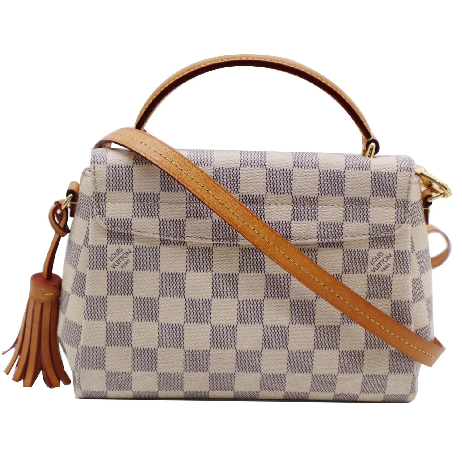 LOUIS VUITTON Croisette Damier Azur Satchel Crossbody Bag White