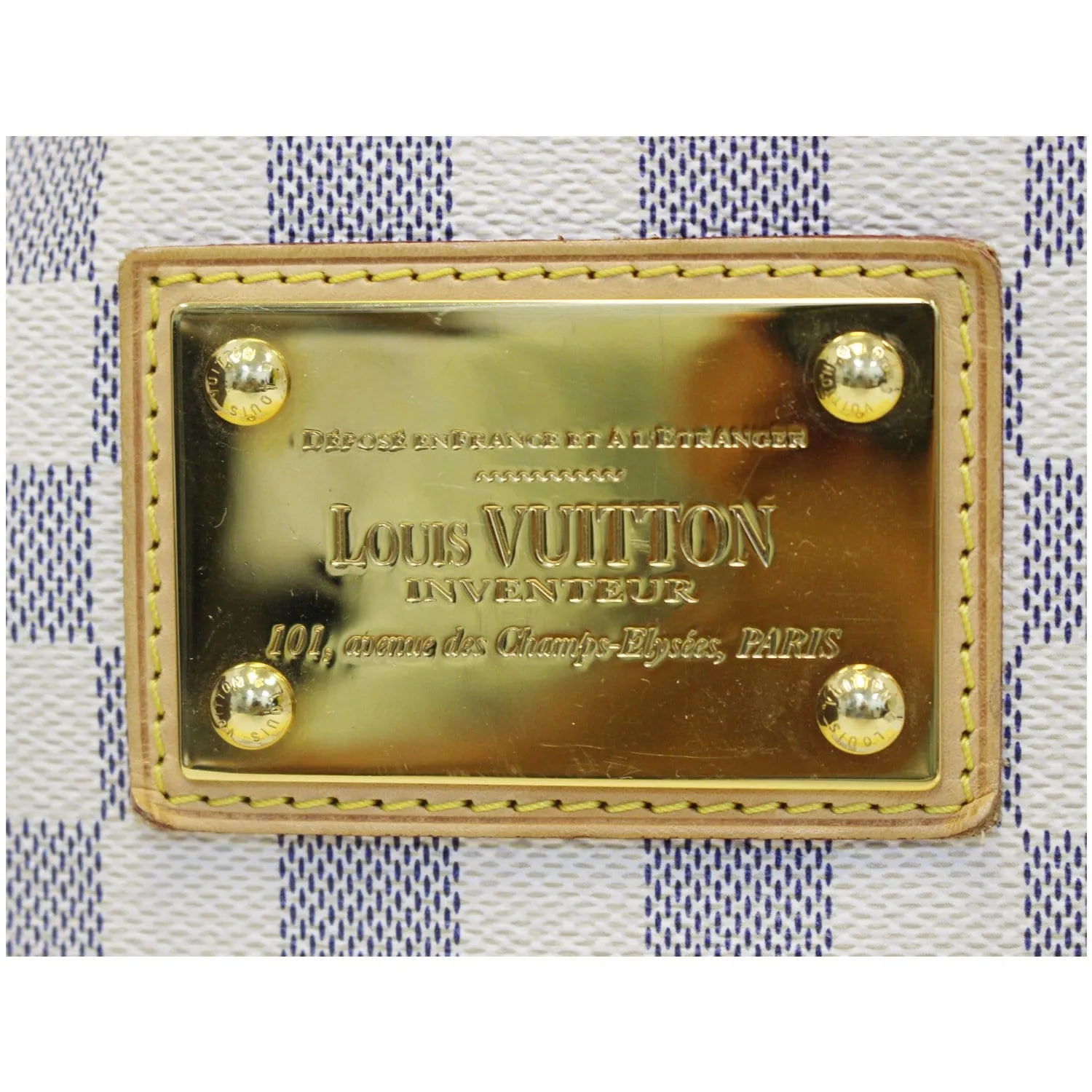 LOUIS VUITTON Galliera PM Damier Azur Shoulder Bag White