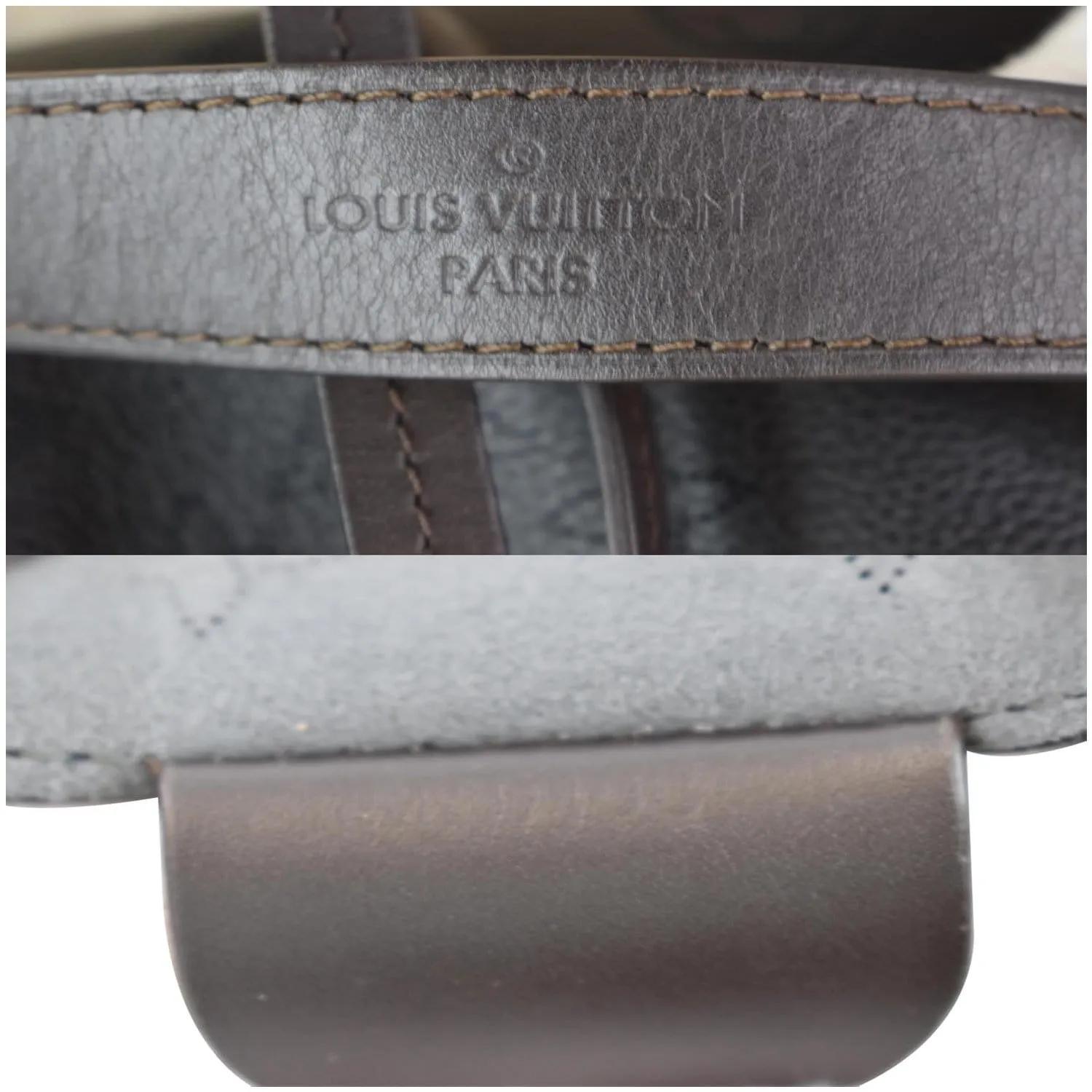 LOUIS VUITTON Girolata Monogram Mahina Leather Shoulder Bag Black