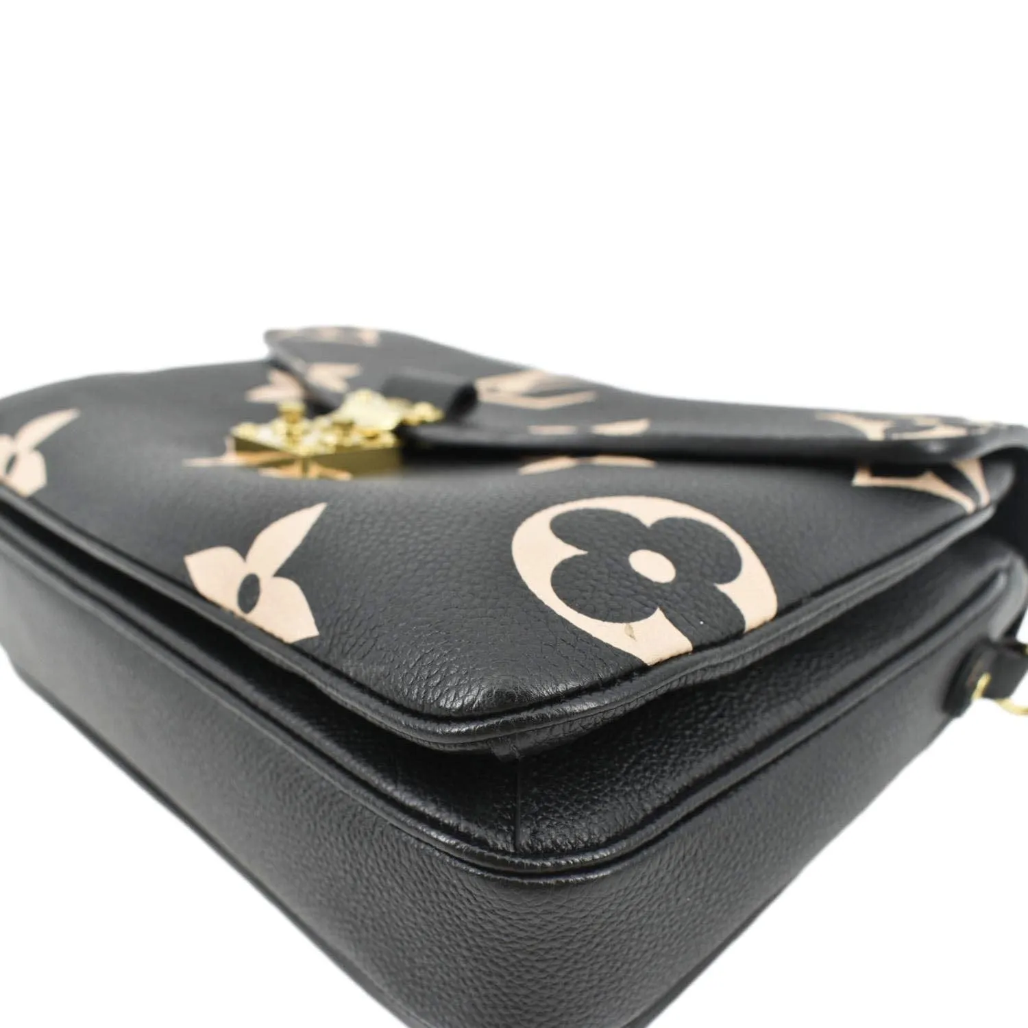 LOUIS VUITTON Metis Pochette Bicolor Empreinte Leather Crossbody Bag Black