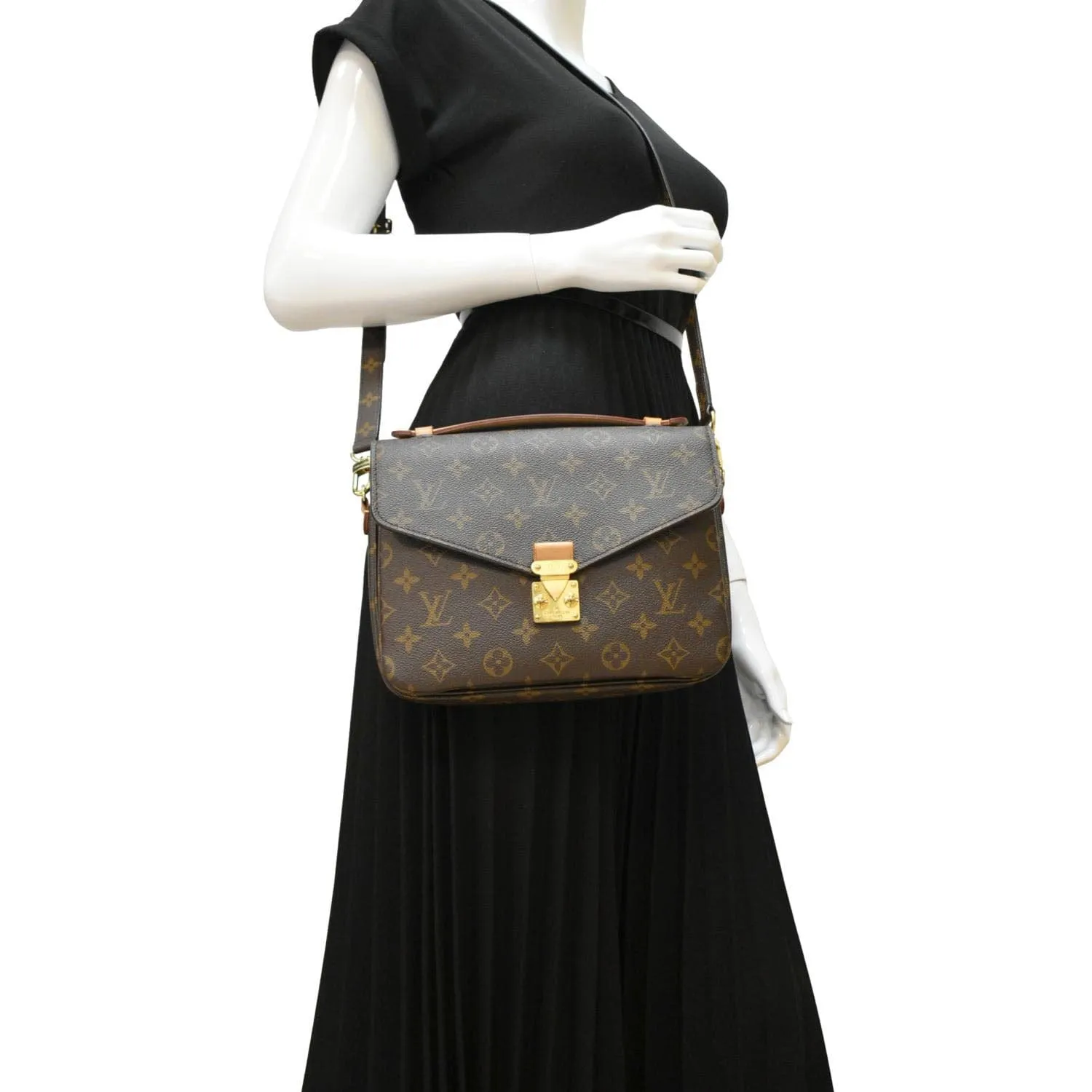 LOUIS VUITTON Metis Pochette Monogram Canvas Crossbody Bag Brown