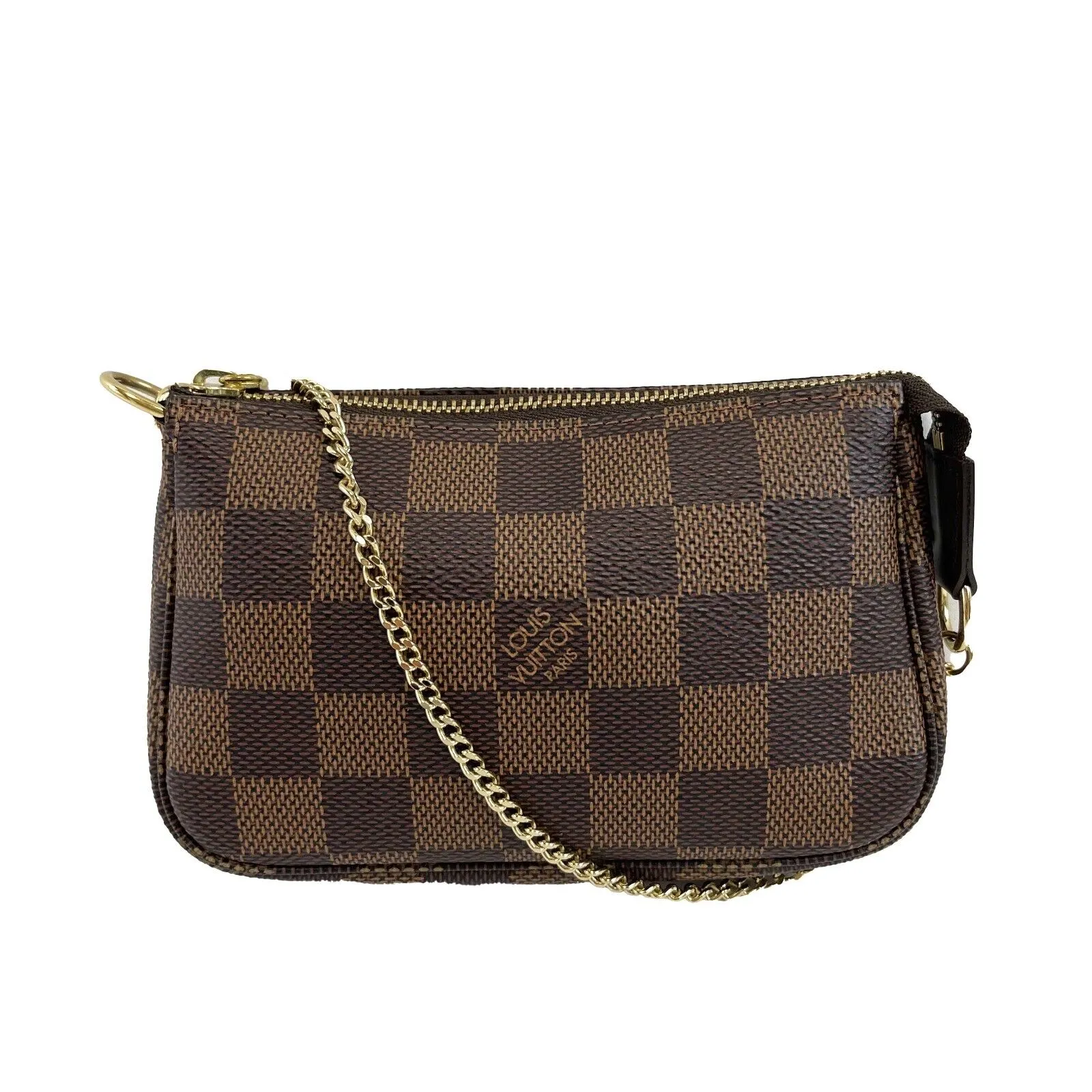 Louis Vuitton Mini Pochette Accessoires Damier Ebene Canvas Brown Pristine 2022