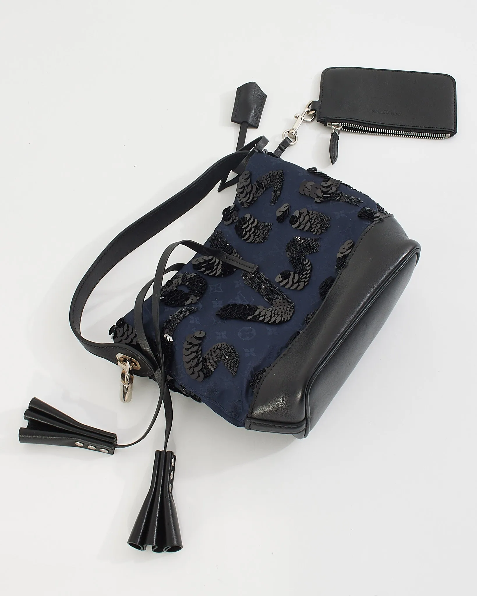Louis Vuitton Navy/Black Monogram Satin Spotlight Shoulder Bag