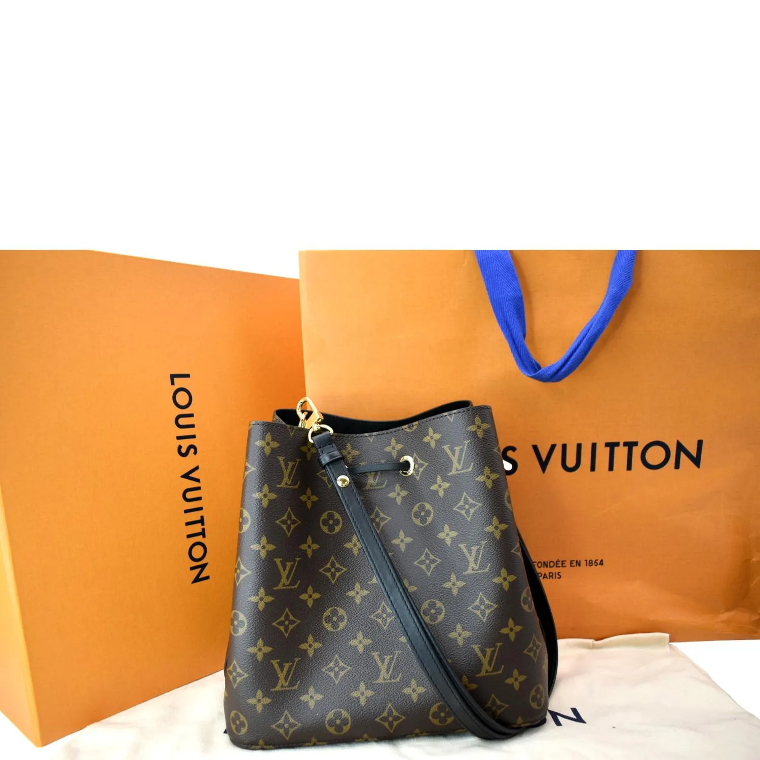 LOUIS VUITTON NeoNoe MM Monogram Canvas Shoulder Bag Brown