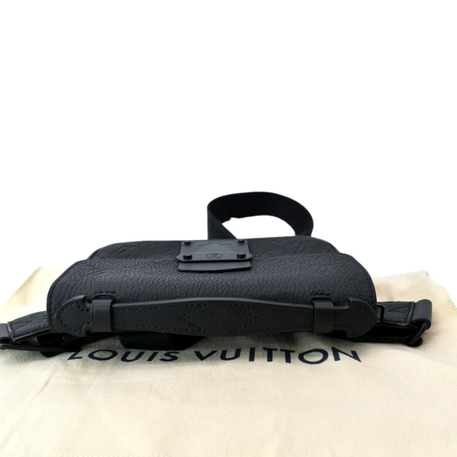 LOUIS VUITTON S-Lock Sling Monogram Leather Shoulder Bag Black
