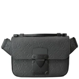 LOUIS VUITTON S-Lock Sling Monogram Leather Shoulder Bag Black
