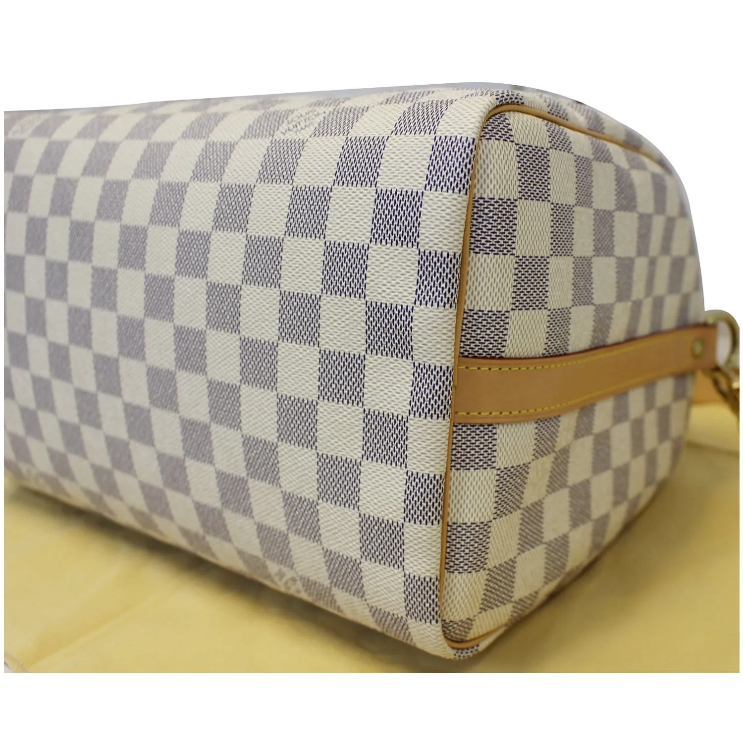 LOUIS VUITTON Speedy 30 Bandouliere Damier Azur Shoulder Bag White