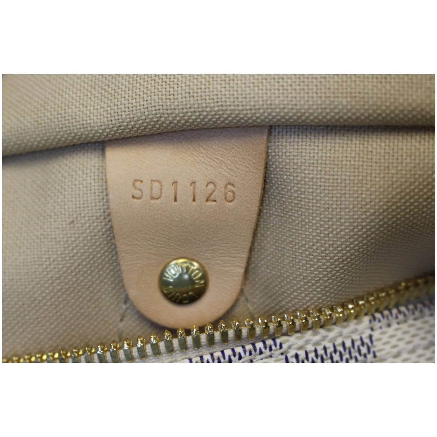 LOUIS VUITTON Speedy 30 Bandouliere Damier Azur Shoulder Bag White