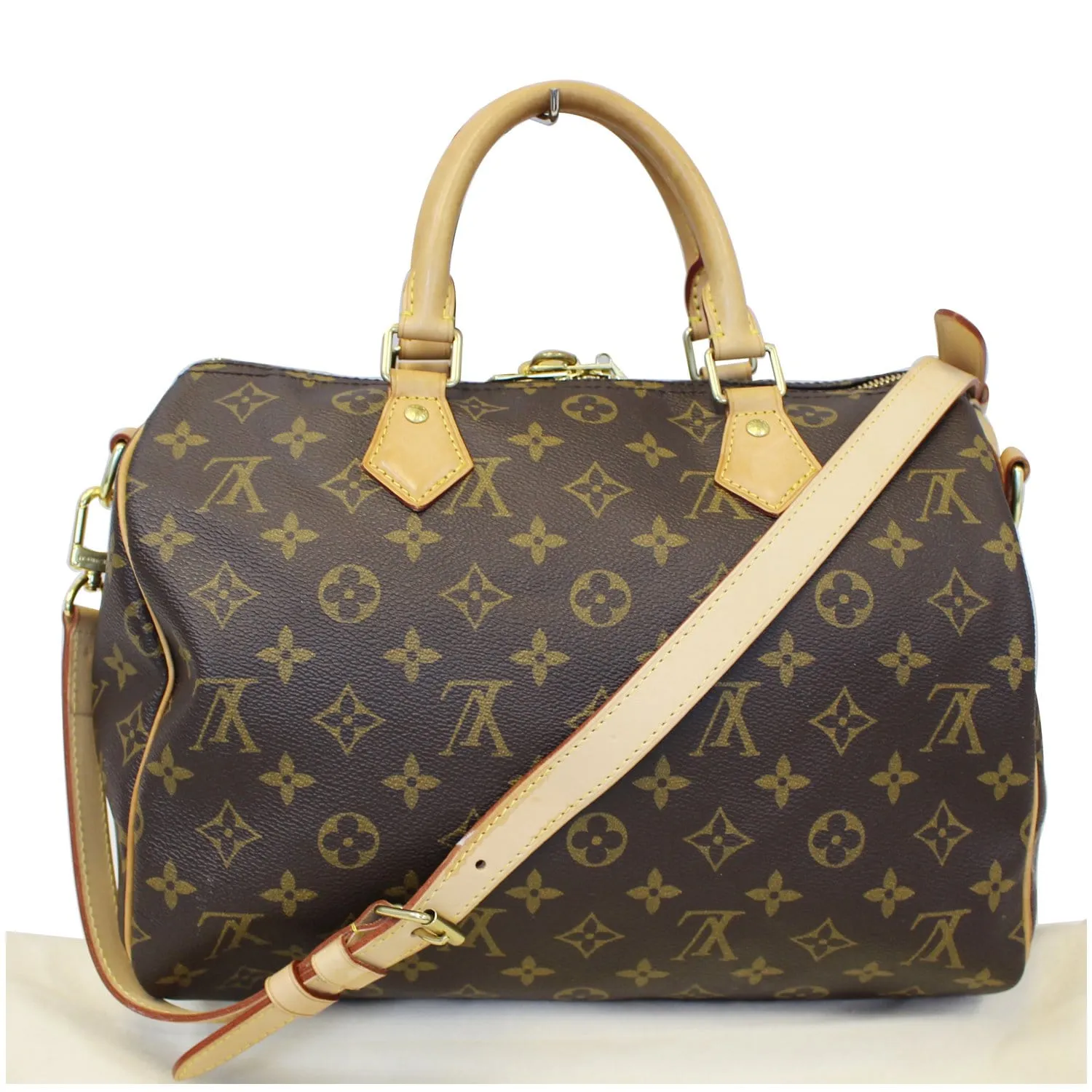 LOUIS VUITTON Speedy 30 Bandouliere Monogram Canvas Shoulder Bag Brown