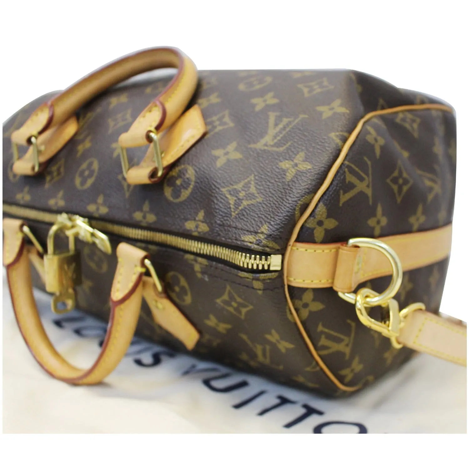 LOUIS VUITTON Speedy 30 Bandouliere Monogram Canvas Shoulder Bag Brown