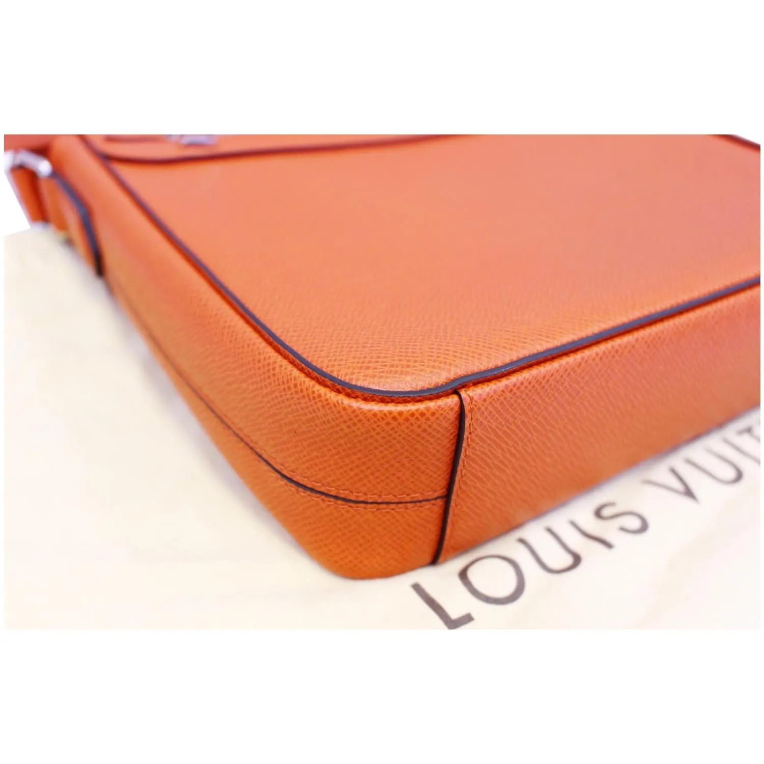 LOUIS VUITTON Taiga Leather Roman PM Messenger Bag Orange