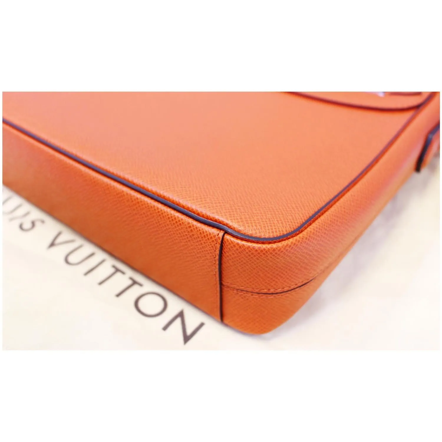 LOUIS VUITTON Taiga Leather Roman PM Messenger Bag Orange