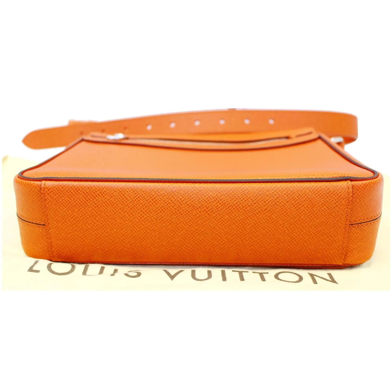 LOUIS VUITTON Taiga Leather Roman PM Messenger Bag Orange