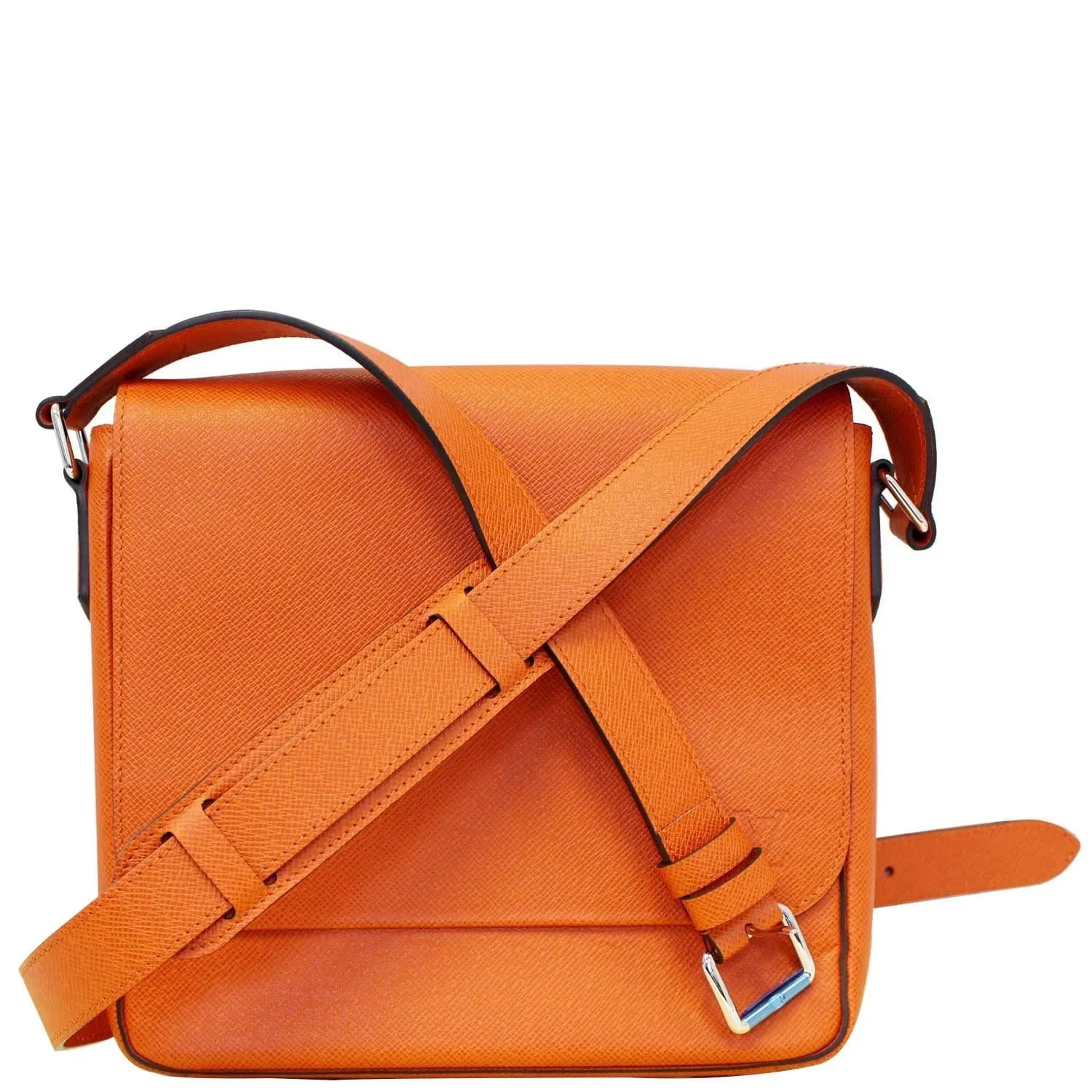 LOUIS VUITTON Taiga Leather Roman PM Messenger Bag Orange