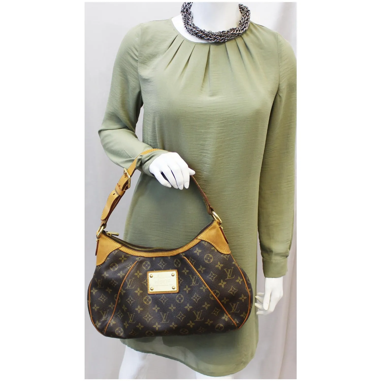 LOUIS VUITTON Thames GM Monogram Canvas Shoulder Bag Brown