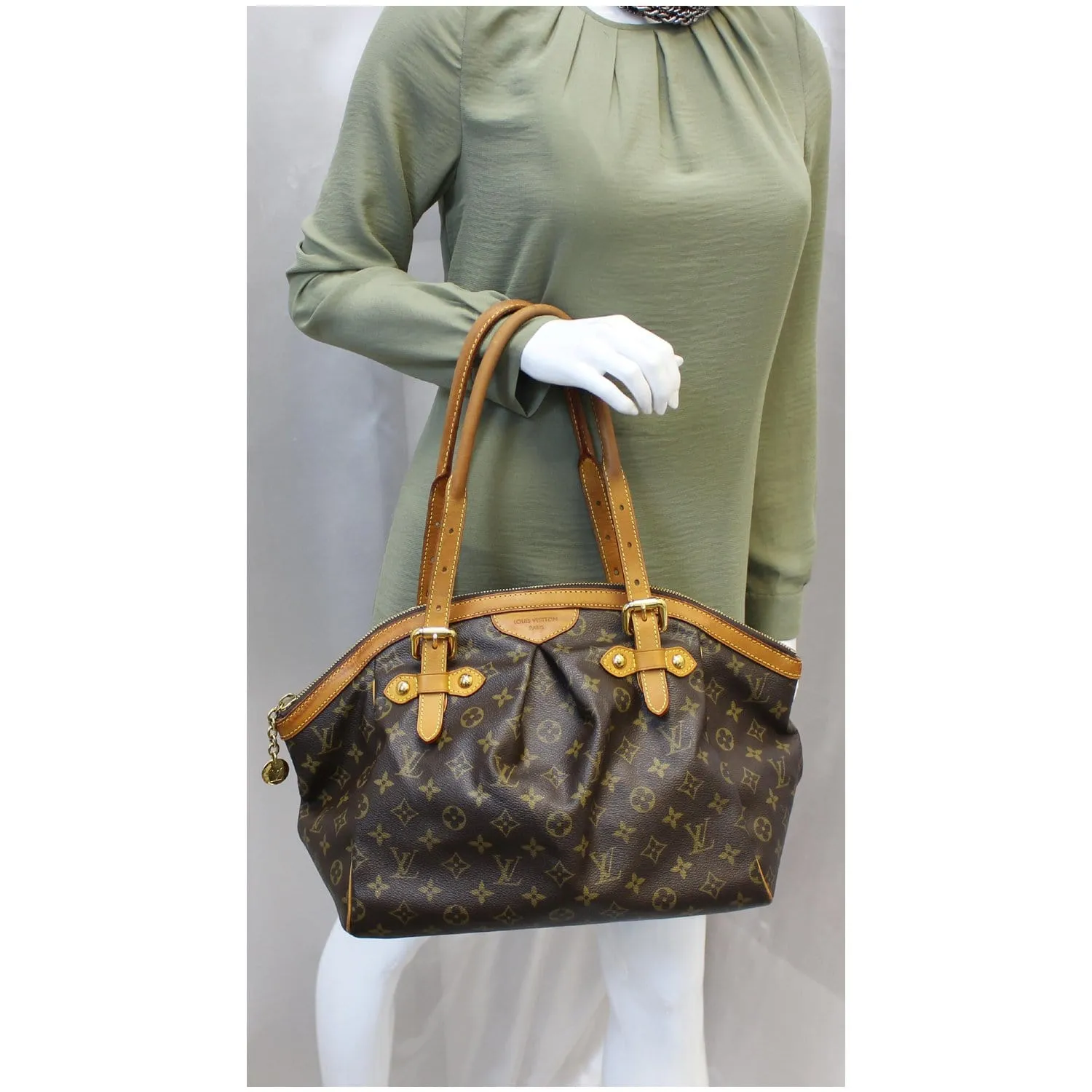 LOUIS VUITTON Tivoli GM Monogram Canvas Brown Shoulder Bag Brown