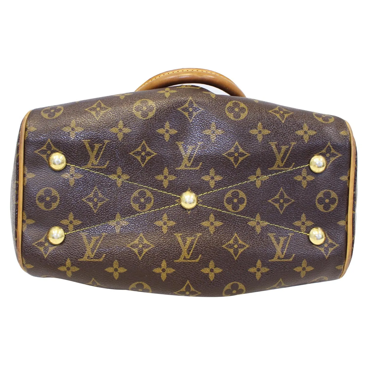 LOUIS VUITTON Tivoli PM Monogram Canvas Shoulder Handbag Brown