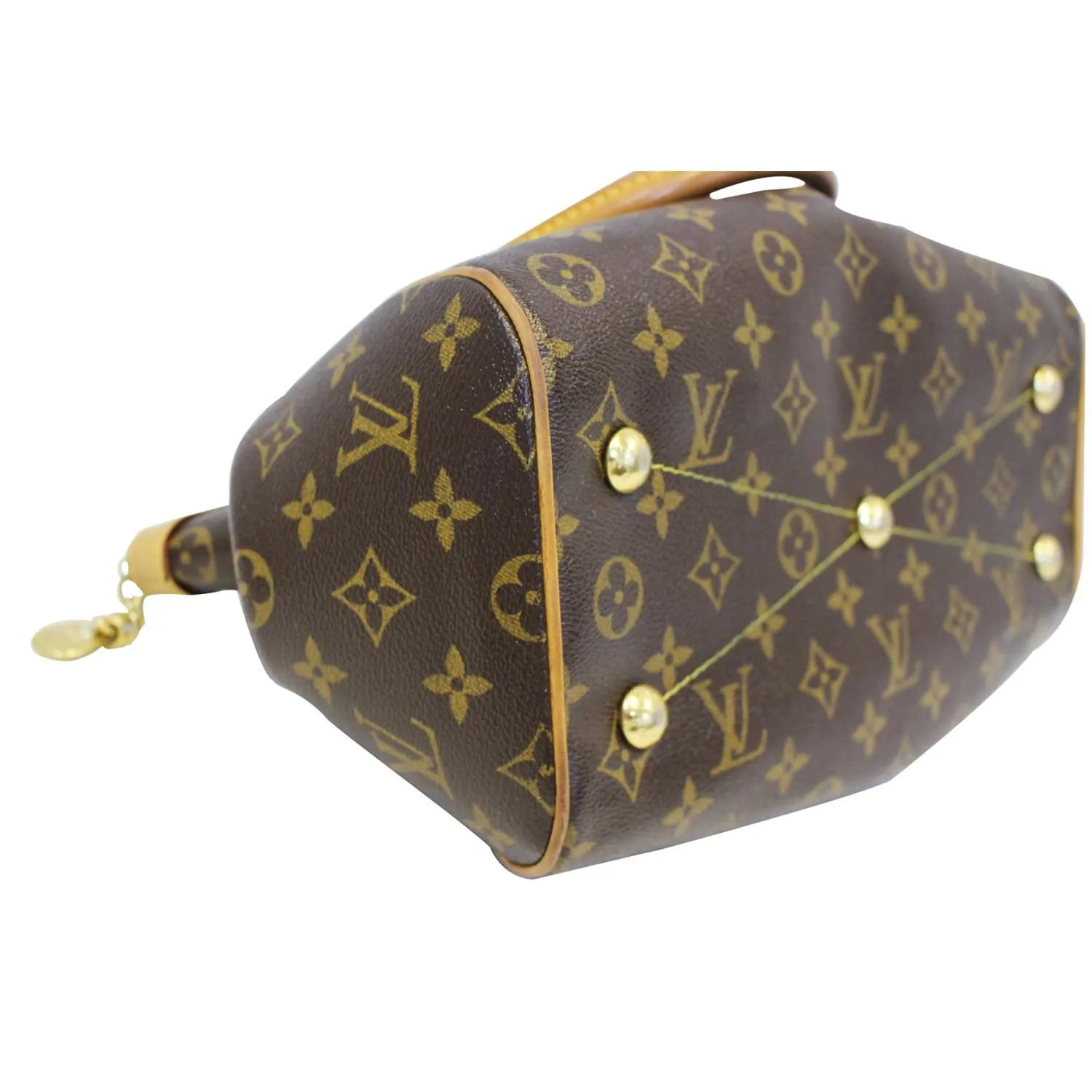 LOUIS VUITTON Tivoli PM Monogram Canvas Shoulder Handbag Brown