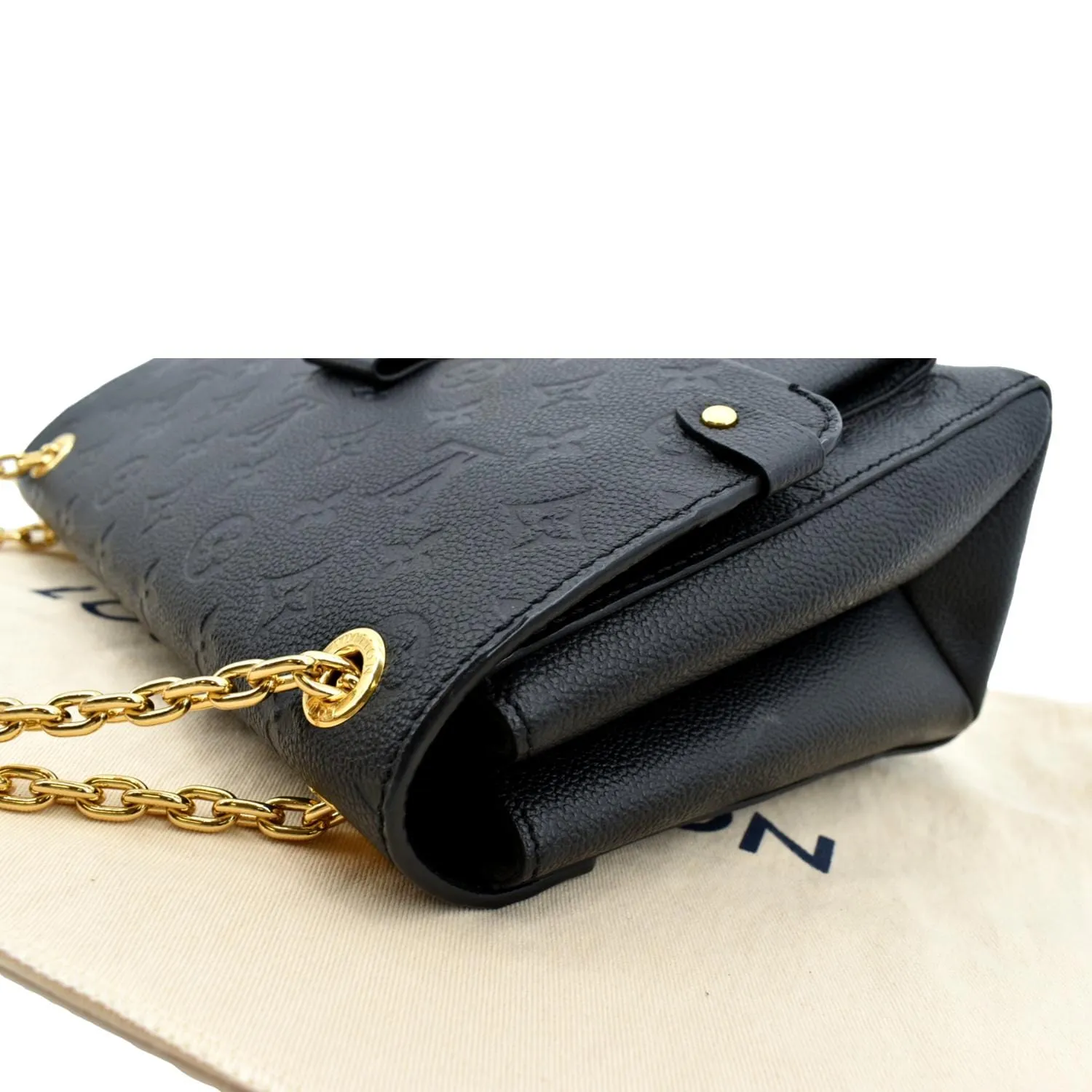 LOUIS VUITTON Vavin MM Monogram Empreinte Leather Shoulder Bag Black