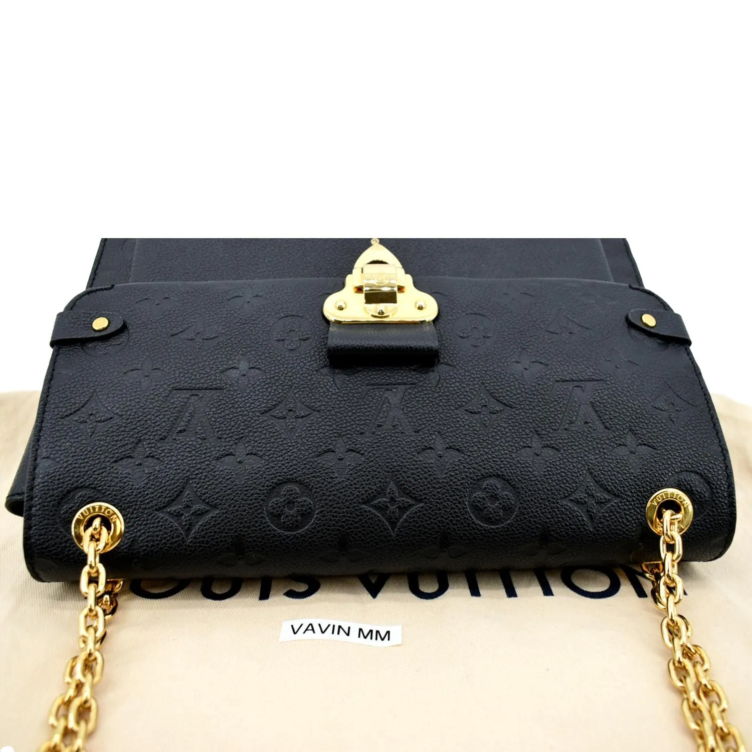 LOUIS VUITTON Vavin MM Monogram Empreinte Leather Shoulder Bag Black