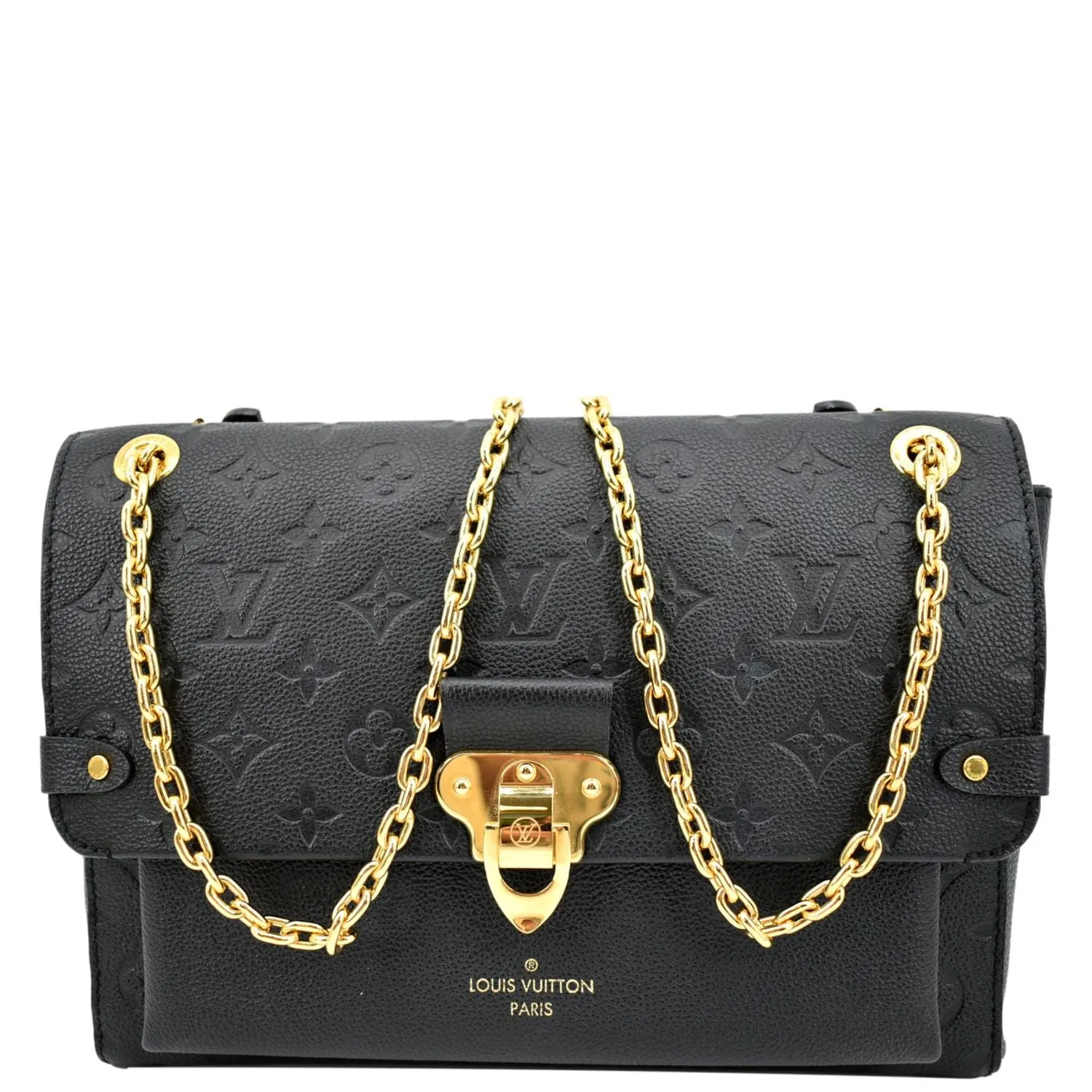 LOUIS VUITTON Vavin MM Monogram Empreinte Leather Shoulder Bag Black