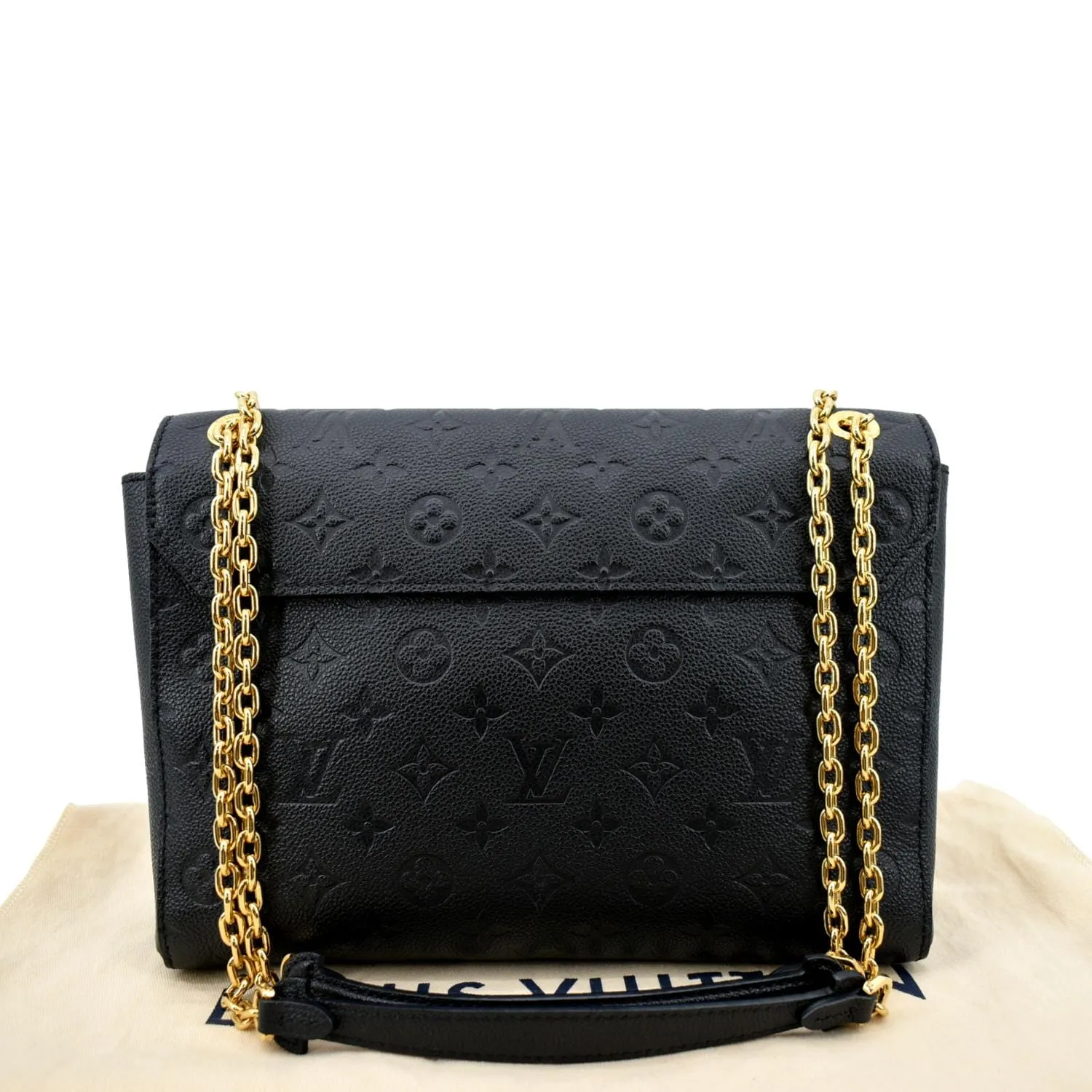 LOUIS VUITTON Vavin MM Monogram Empreinte Leather Shoulder Bag Black