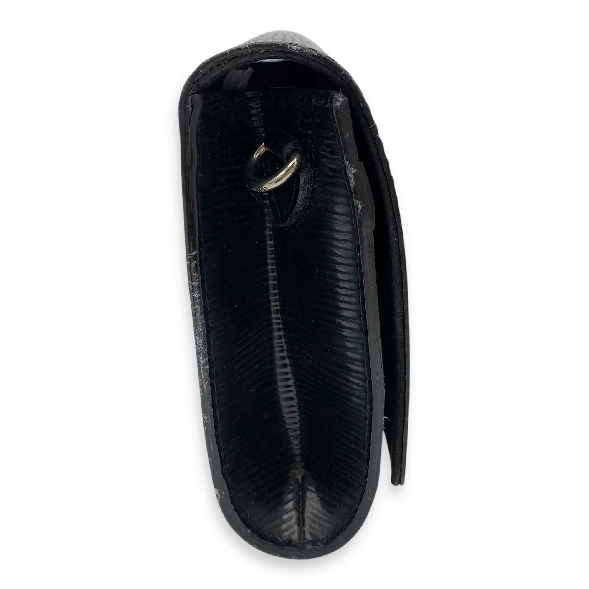 Louise Wallet On Chain Small Black in Epi Leather, Silver hardware