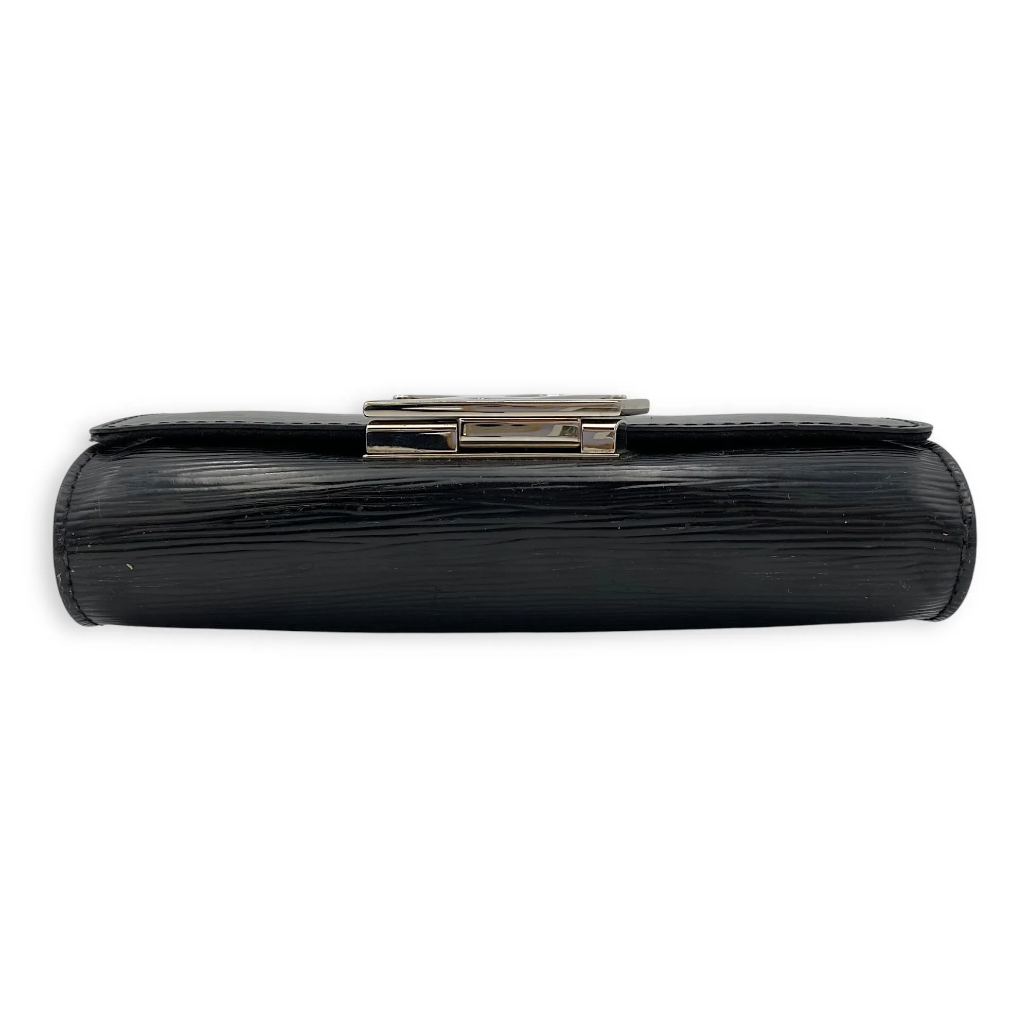 Louise Wallet On Chain Small Black in Epi Leather, Silver hardware