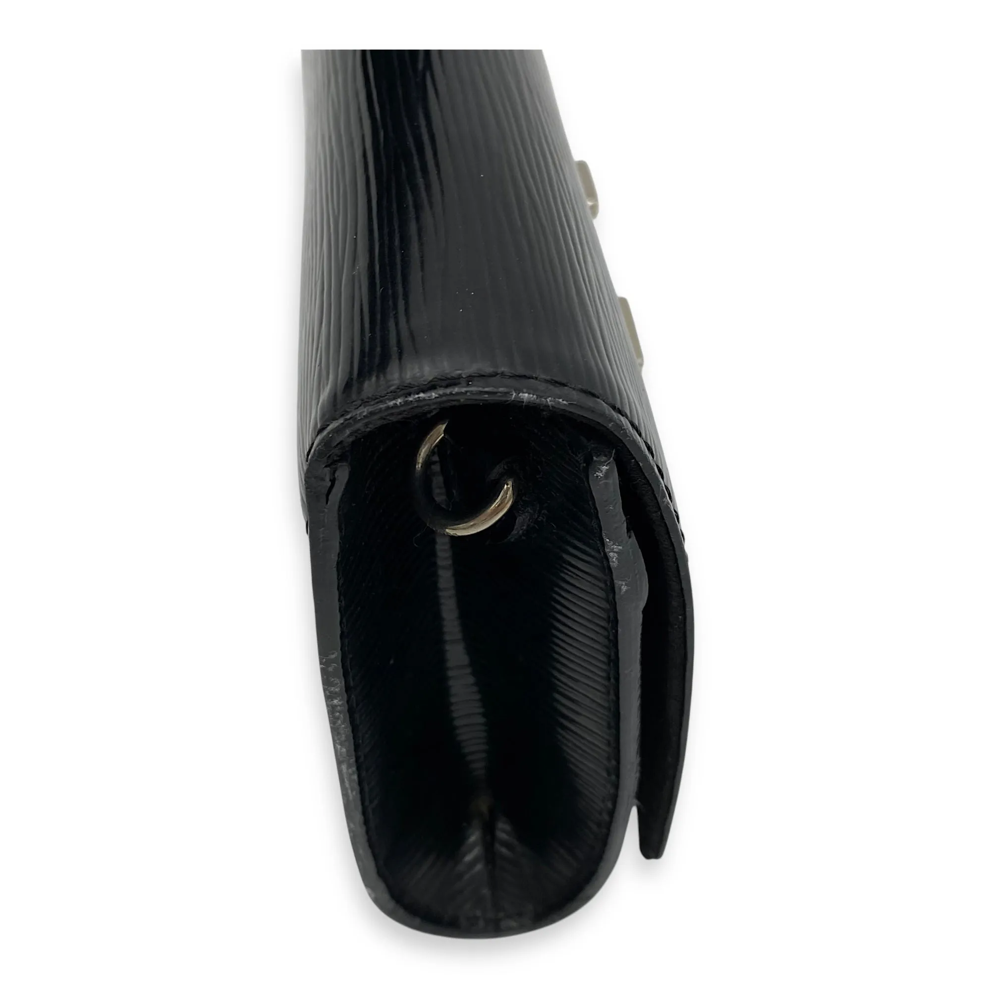 Louise Wallet On Chain Small Black in Epi Leather, Silver hardware