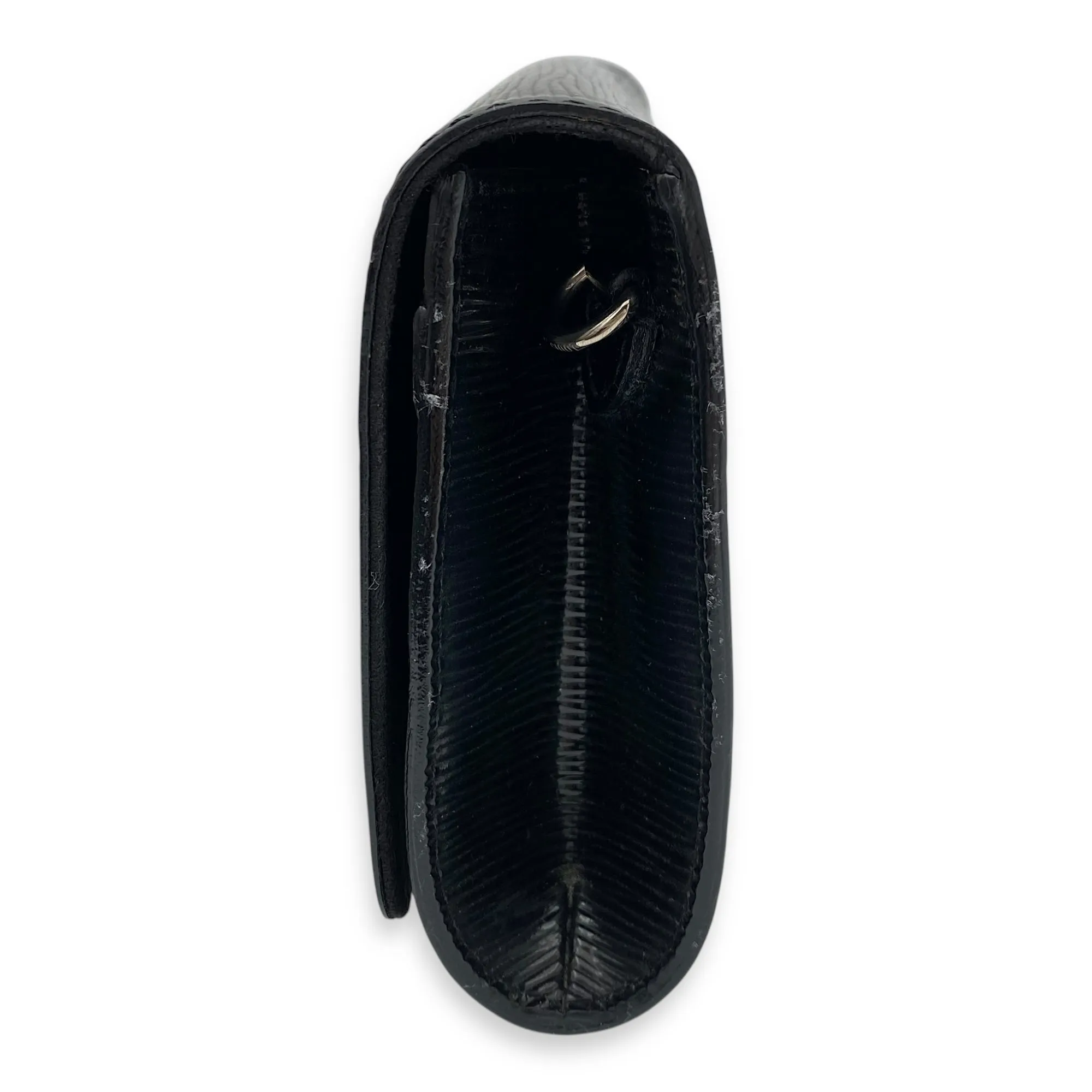 Louise Wallet On Chain Small Black in Epi Leather, Silver hardware