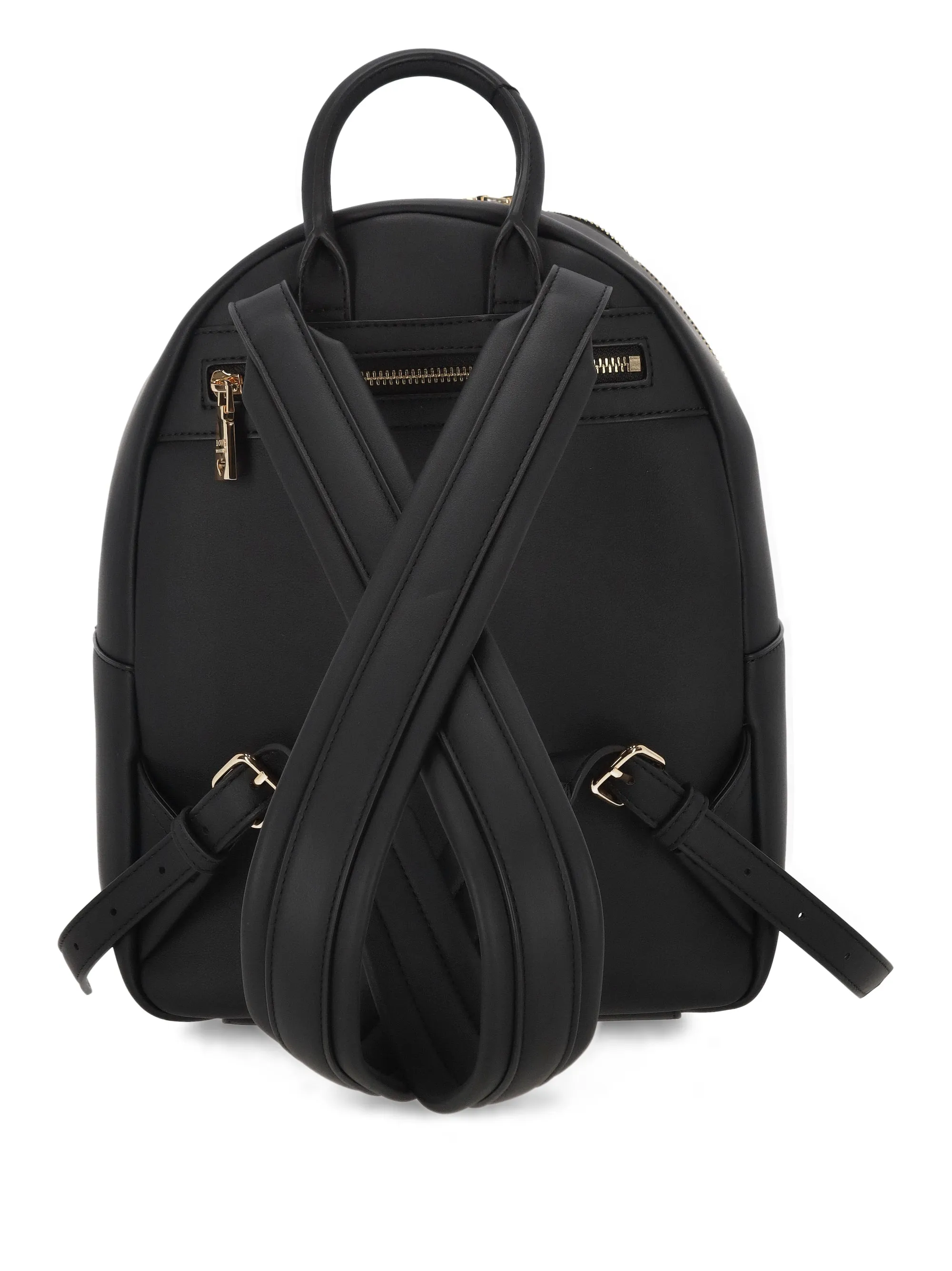 Älskar moschino svart läder ryggsäck