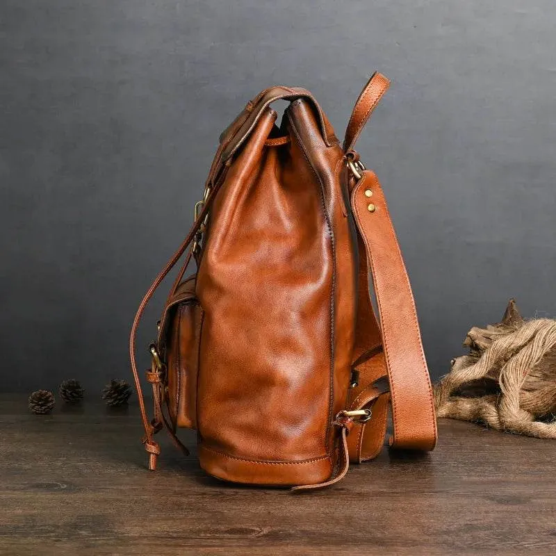 Luxury Designer Leather Backpack Real Cowskin Anti-Theft Bag