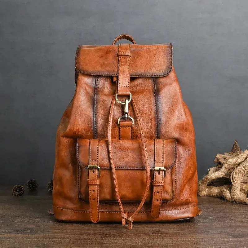 Luxury Designer Leather Backpack Real Cowskin Anti-Theft Bag