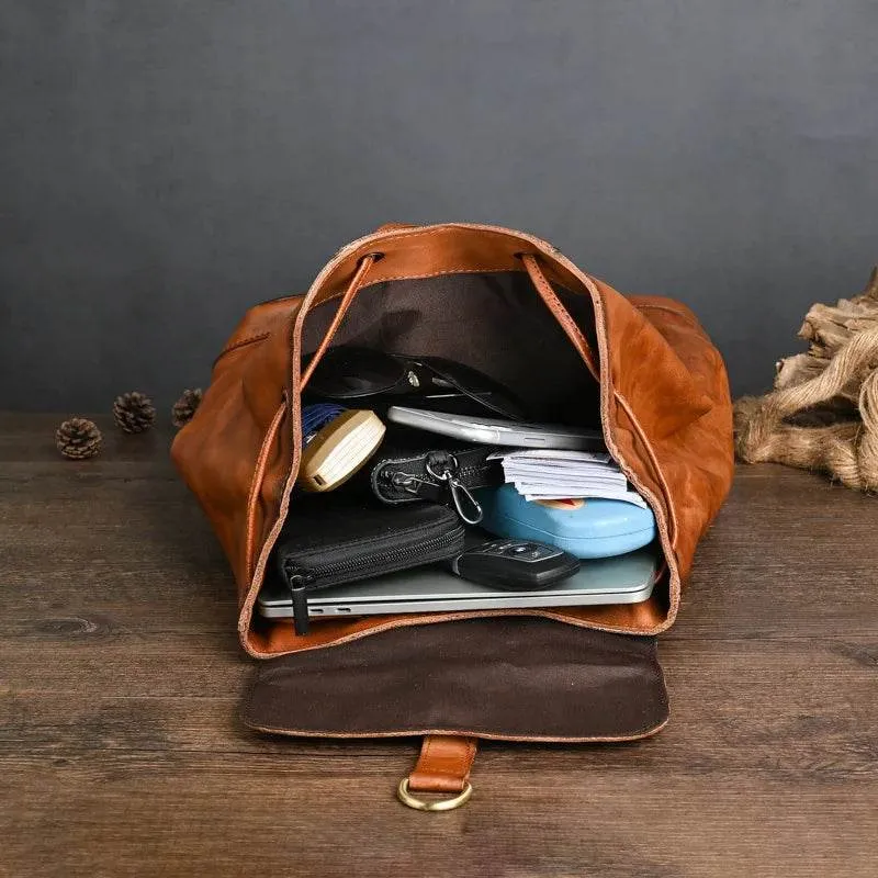 Luxury Designer Leather Backpack Real Cowskin Anti-Theft Bag