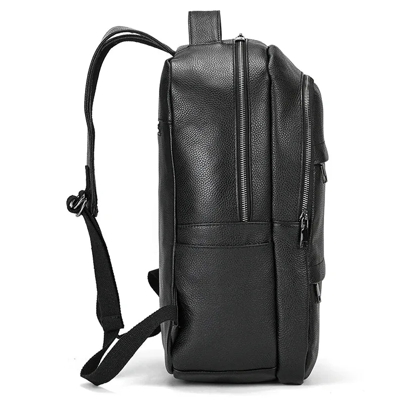 Luxury Leather Backpack 15.6" for Men Laptop Travel Backpack