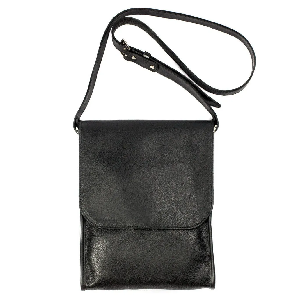 MB635  Crossbody Messenger Bag- Black