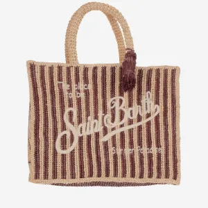 MC2 Saint Barth Colette handväska gjord av randig raffia