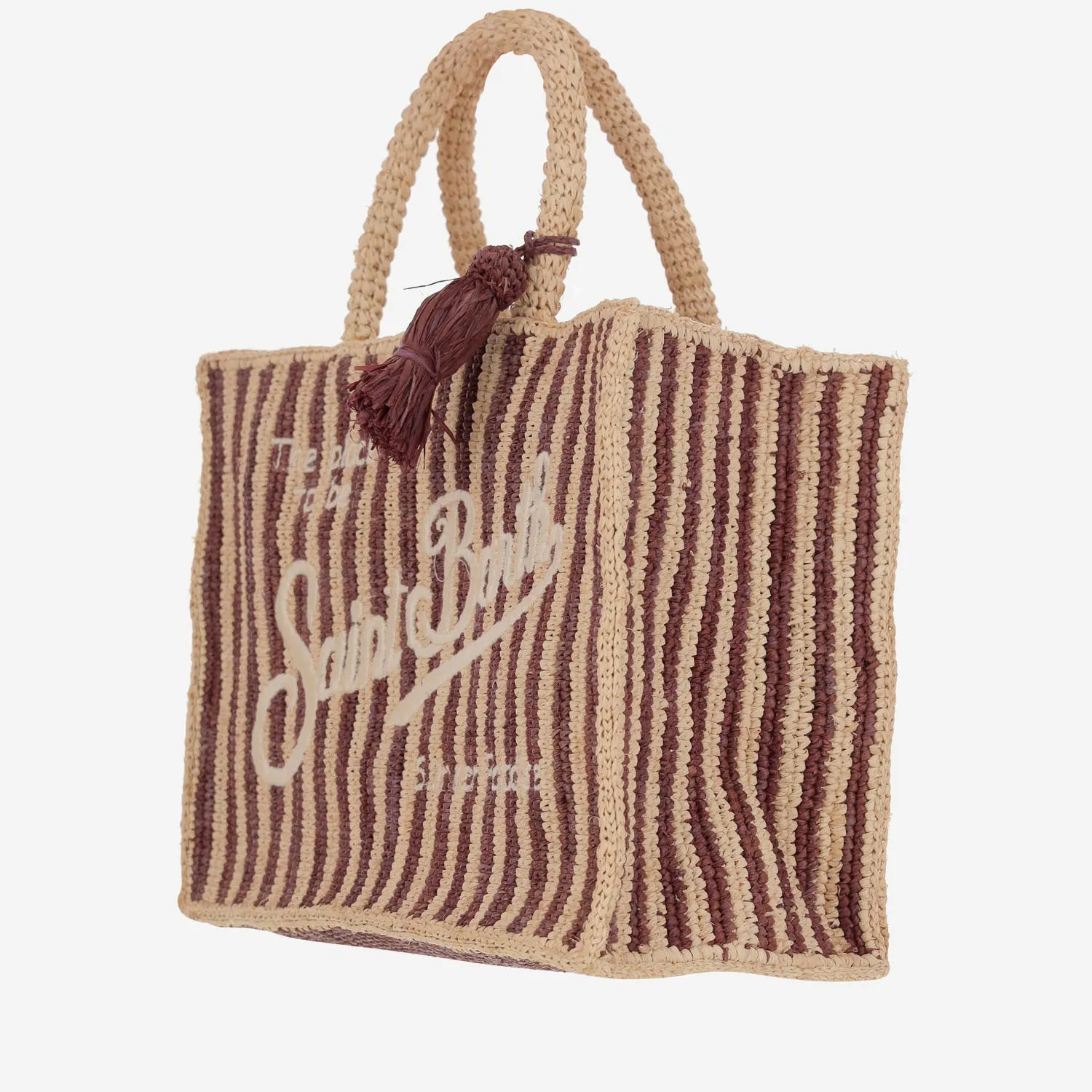 MC2 Saint Barth Colette handväska gjord av randig raffia