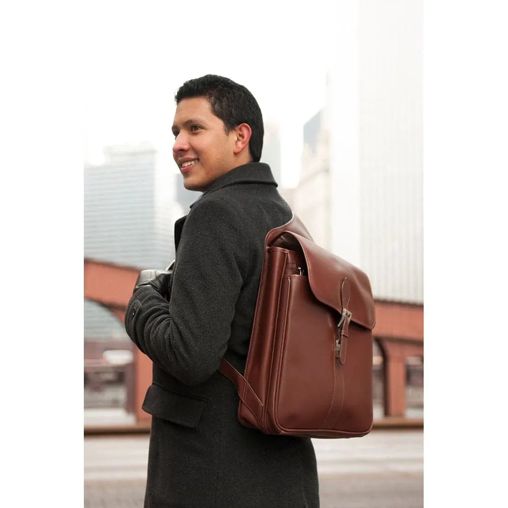 Mcklein USA  Sabotino 17" Leather Vertical Messenger Bag